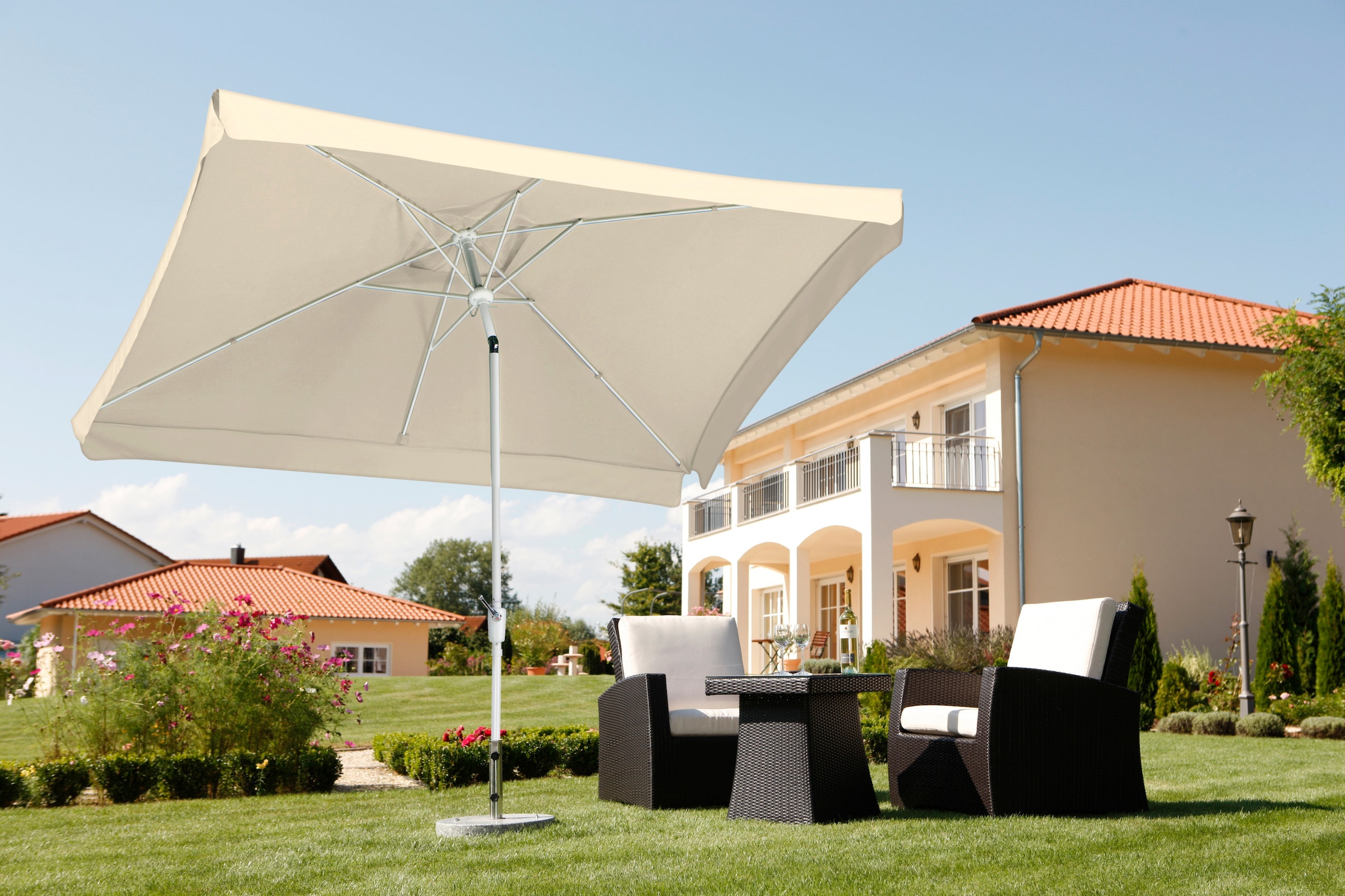 Schneider Schirme Rechteckschirm »Oslo« abknickbar, ohne Schirmständer