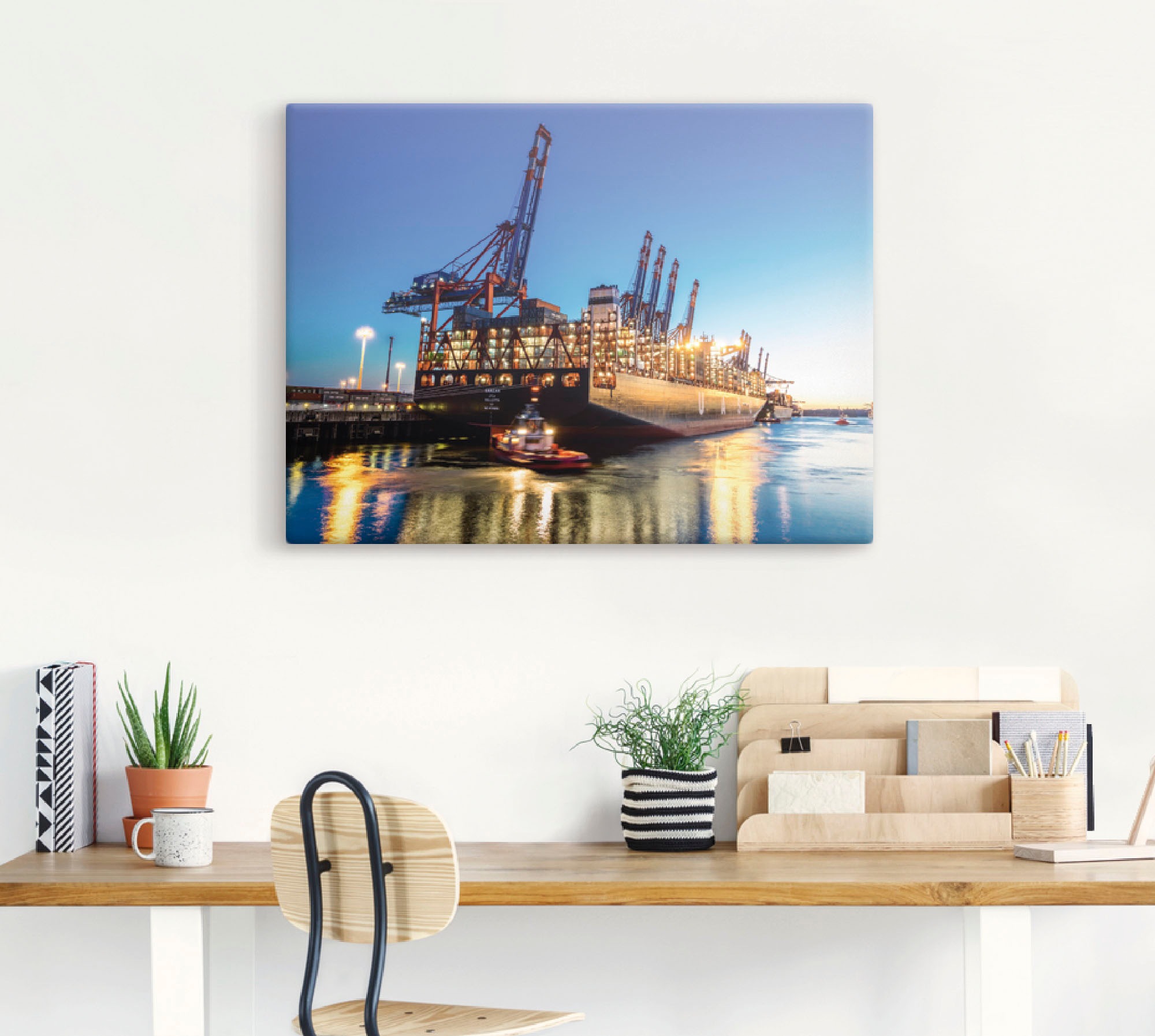 Artland Wandbild »Hamburg Hafen«, Deutschland, (1 St.), als Leinwandbild, Poster in verschied. Größen