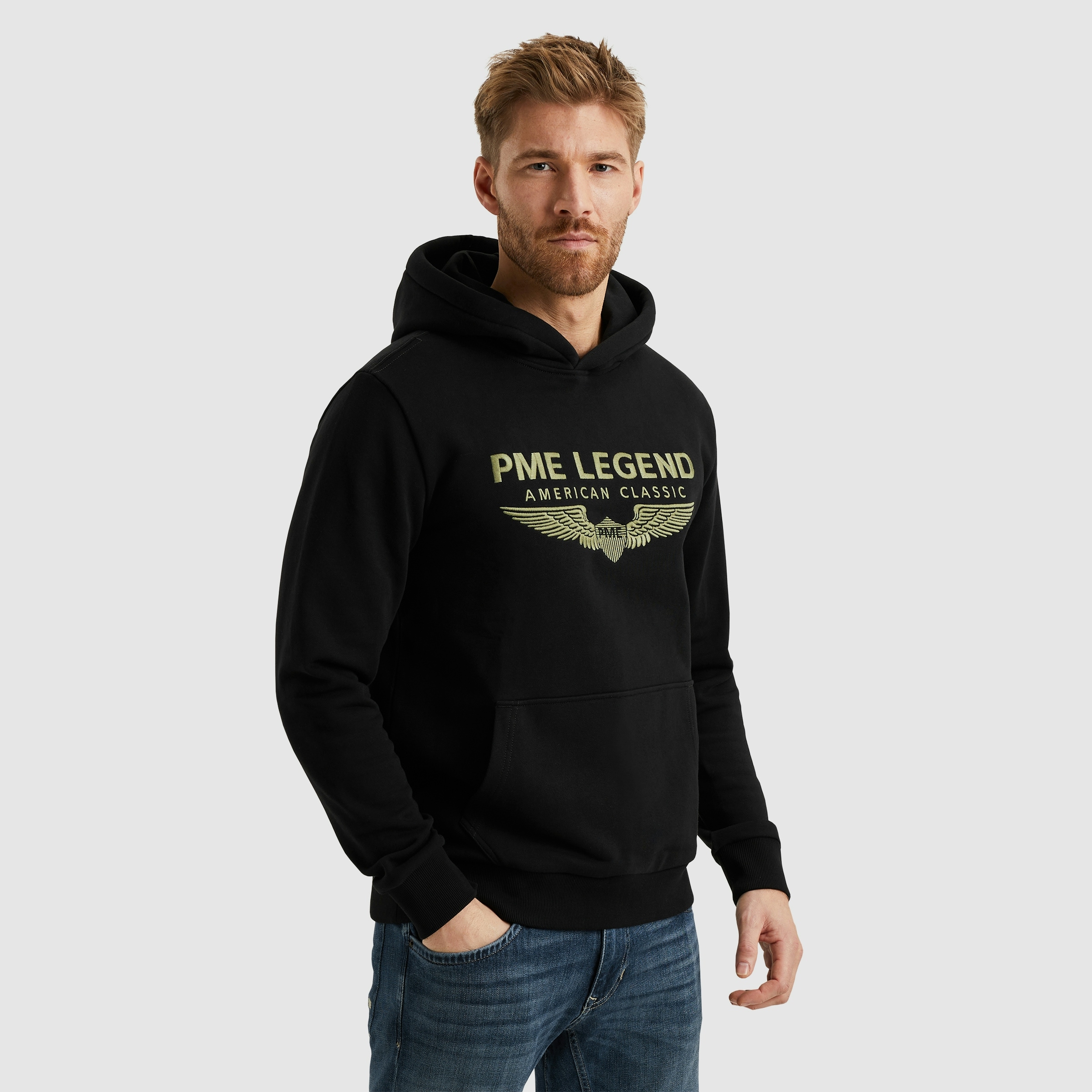 PME LEGEND Kapuzensweatshirt »Hooded soft terry with logo«, mit Logostickerei
