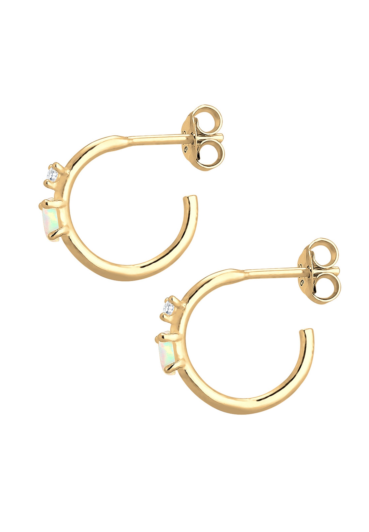 Elli Paar Creolen »Stecker Opal Marquise und Zirkonia 925 Silber«