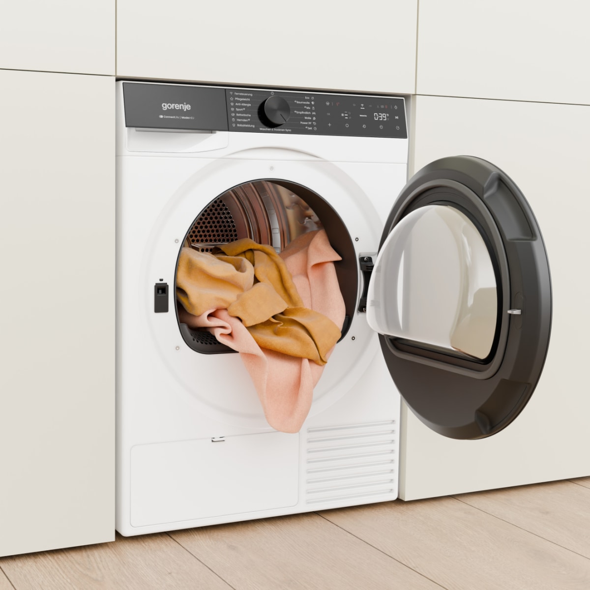 GORENJE Wärmepumpentrockner »D5G68C« G600 NatureDry Schonung, FastDry Pro 39, Knitterschutz