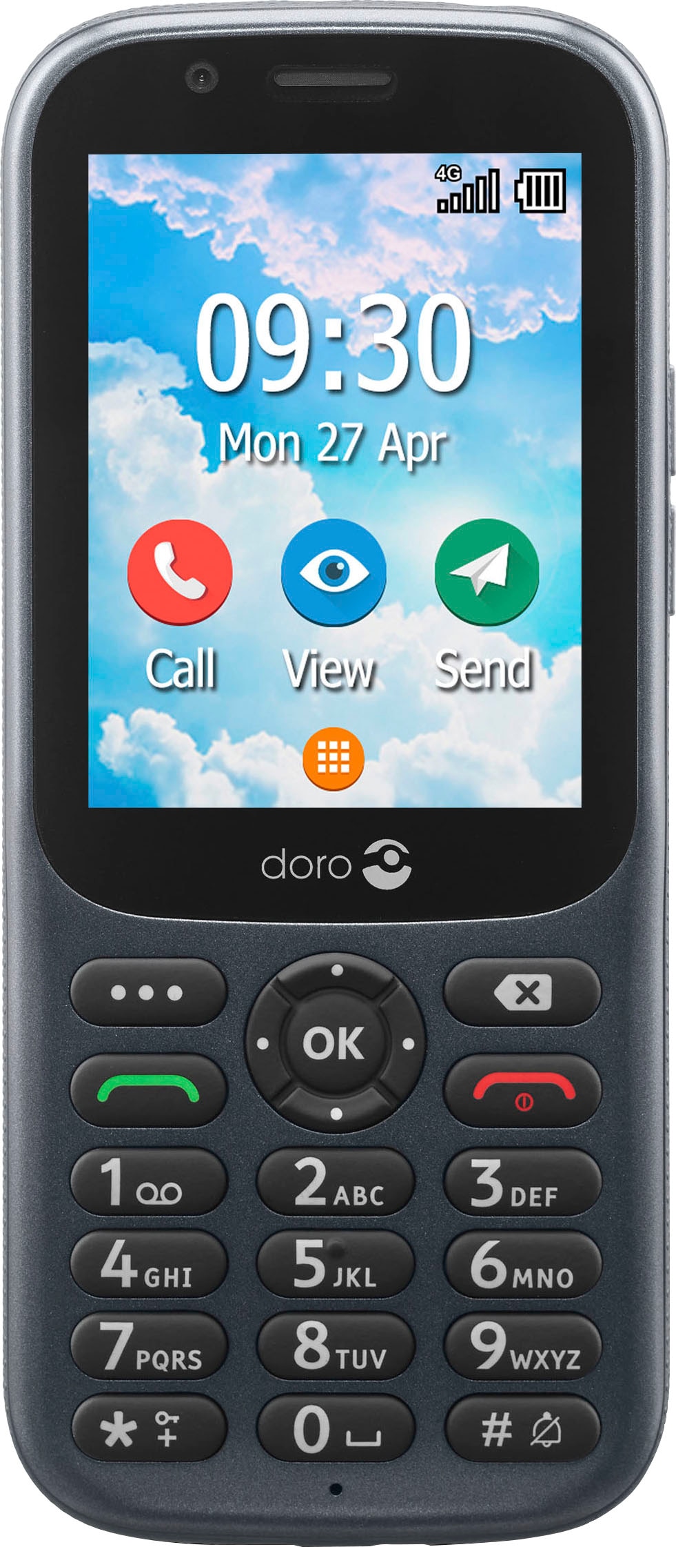 Doro Smartphone »730X«, dunkelgrau, 7,11 cm/2,8 Zoll, 1,3 GB Speicherplatz, 3 MP Kamera