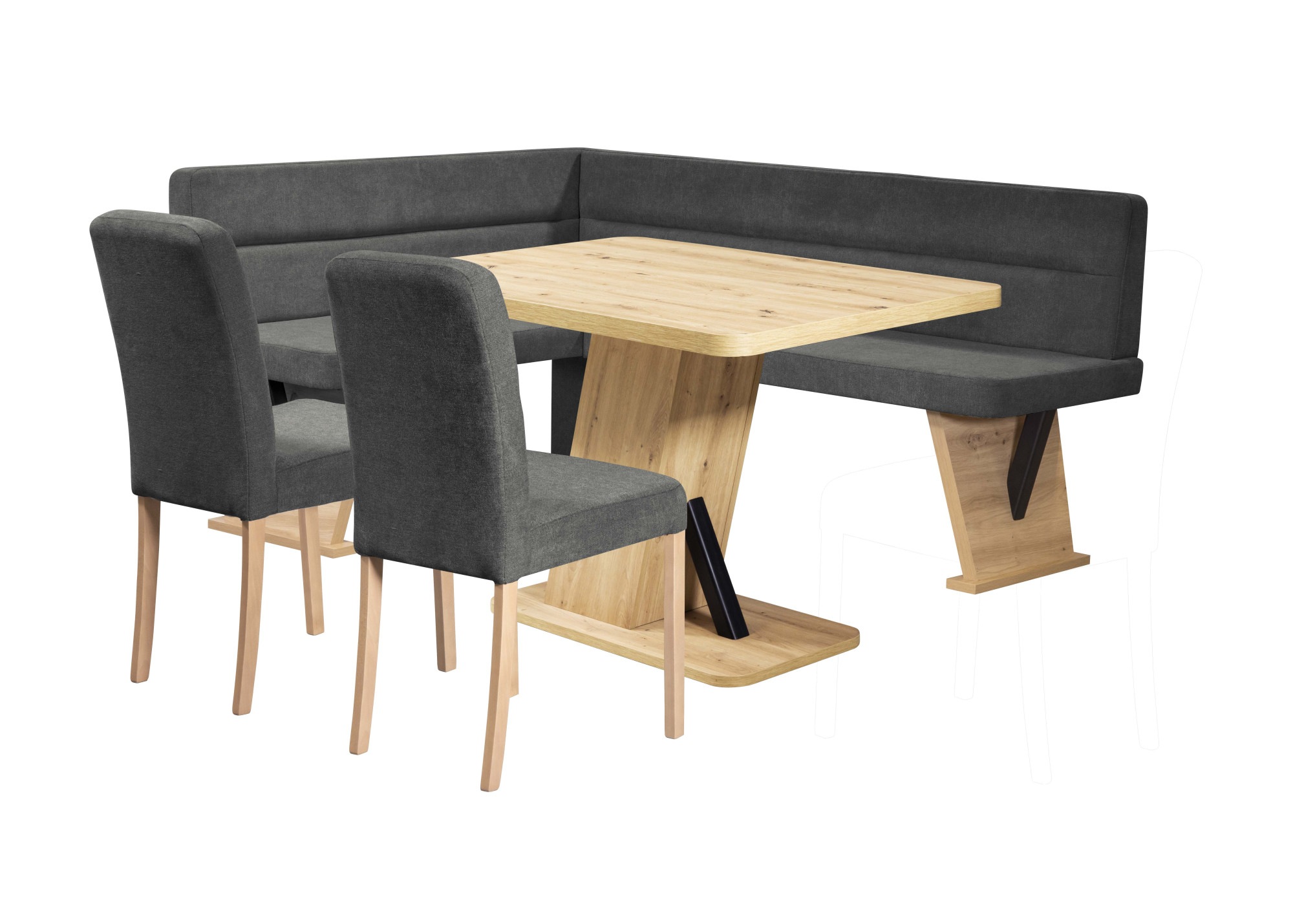 Home affaire Eckbankgruppe »Laros Sitzgruppe, Eckbank, Stühle, Tisch«, (Set günstig online kaufen
