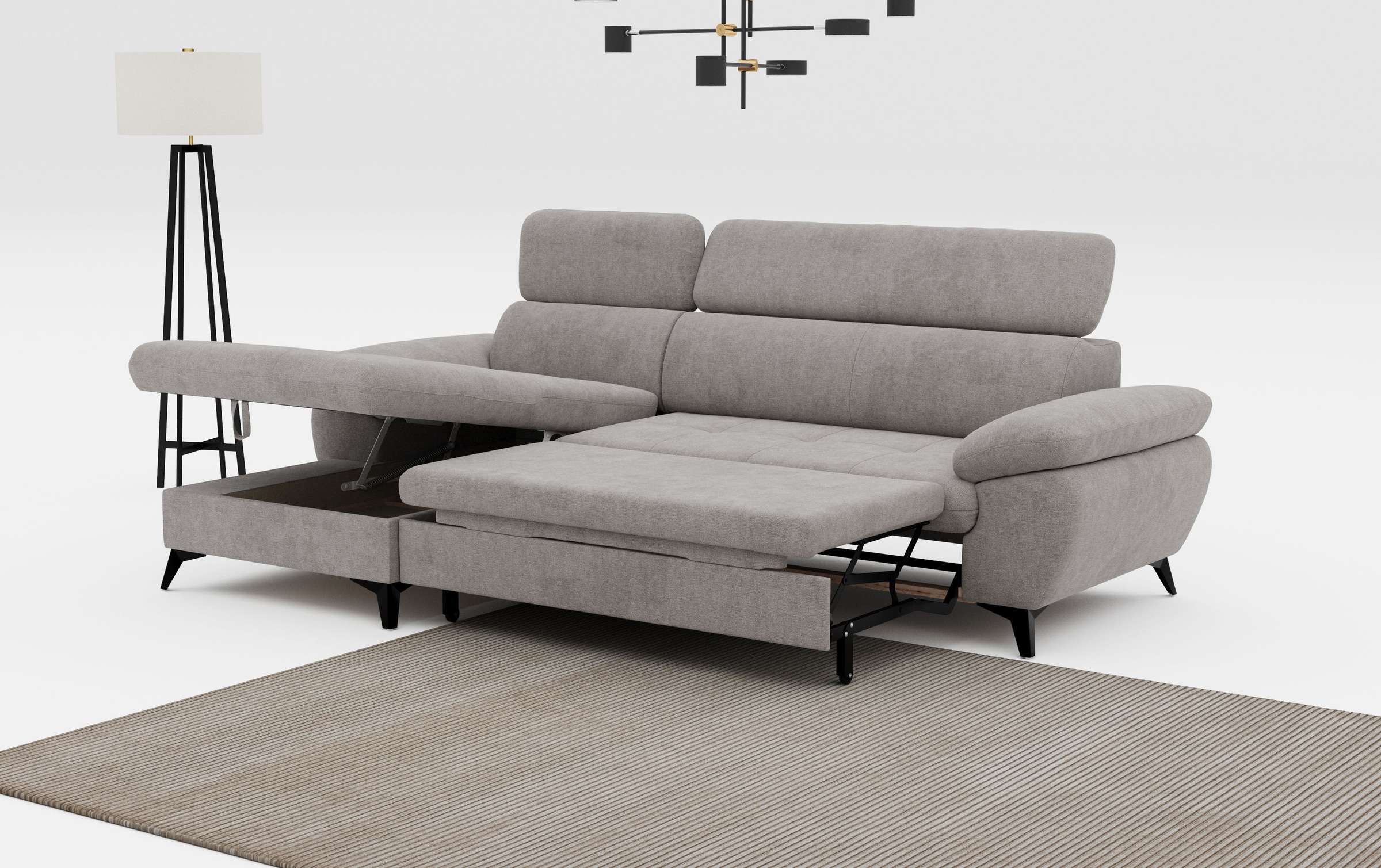 COTTA Ecksofa »Hudson L-Form«, mit Kopfteilverstellung, wahlweise mit Bettfunktion & Bettkasten