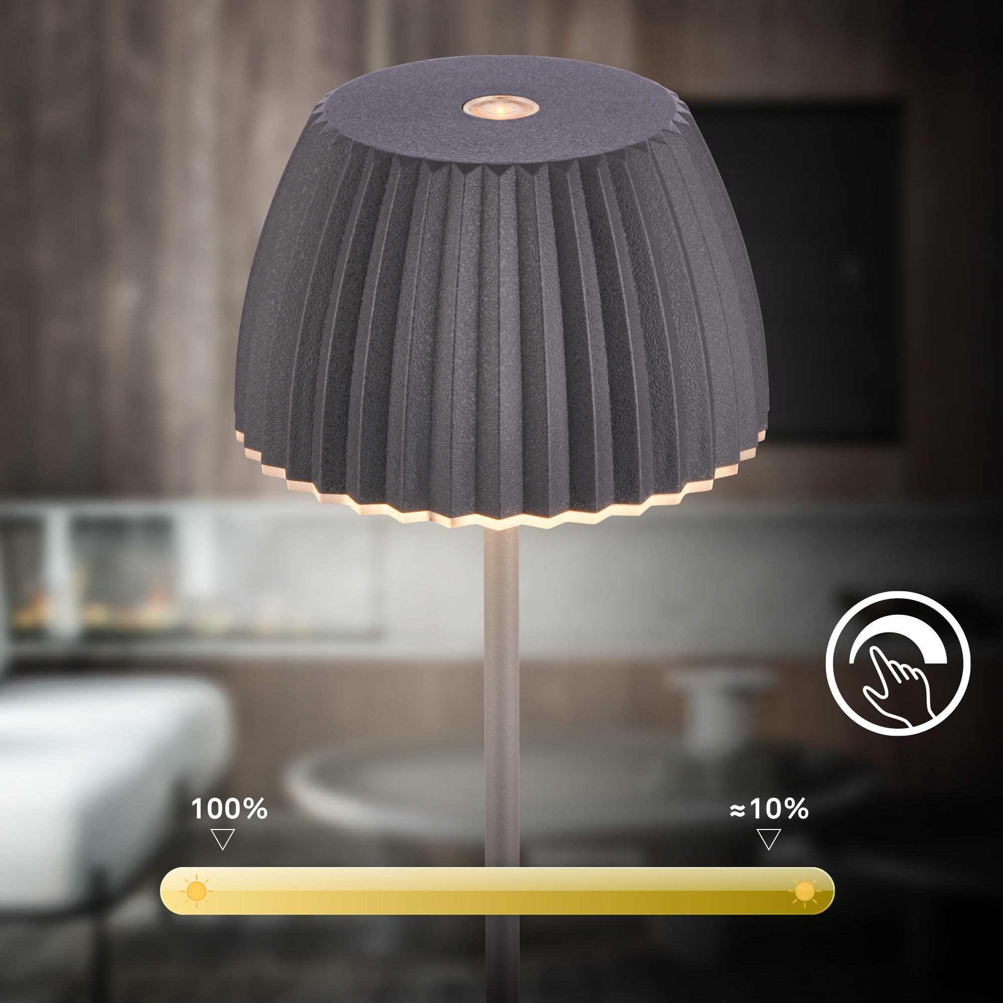 Briloner Leuchten LED Tischleuchte »Akku LED Tischleuchte, mini, anthrazit«