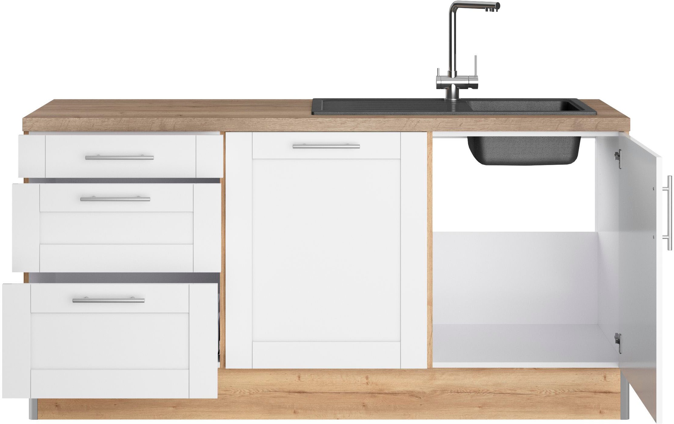 OPTIFIT Küche »Ahus«, 180 cm breit, ohne E-Geräte, Soft Close Funktion, MDF Fronten