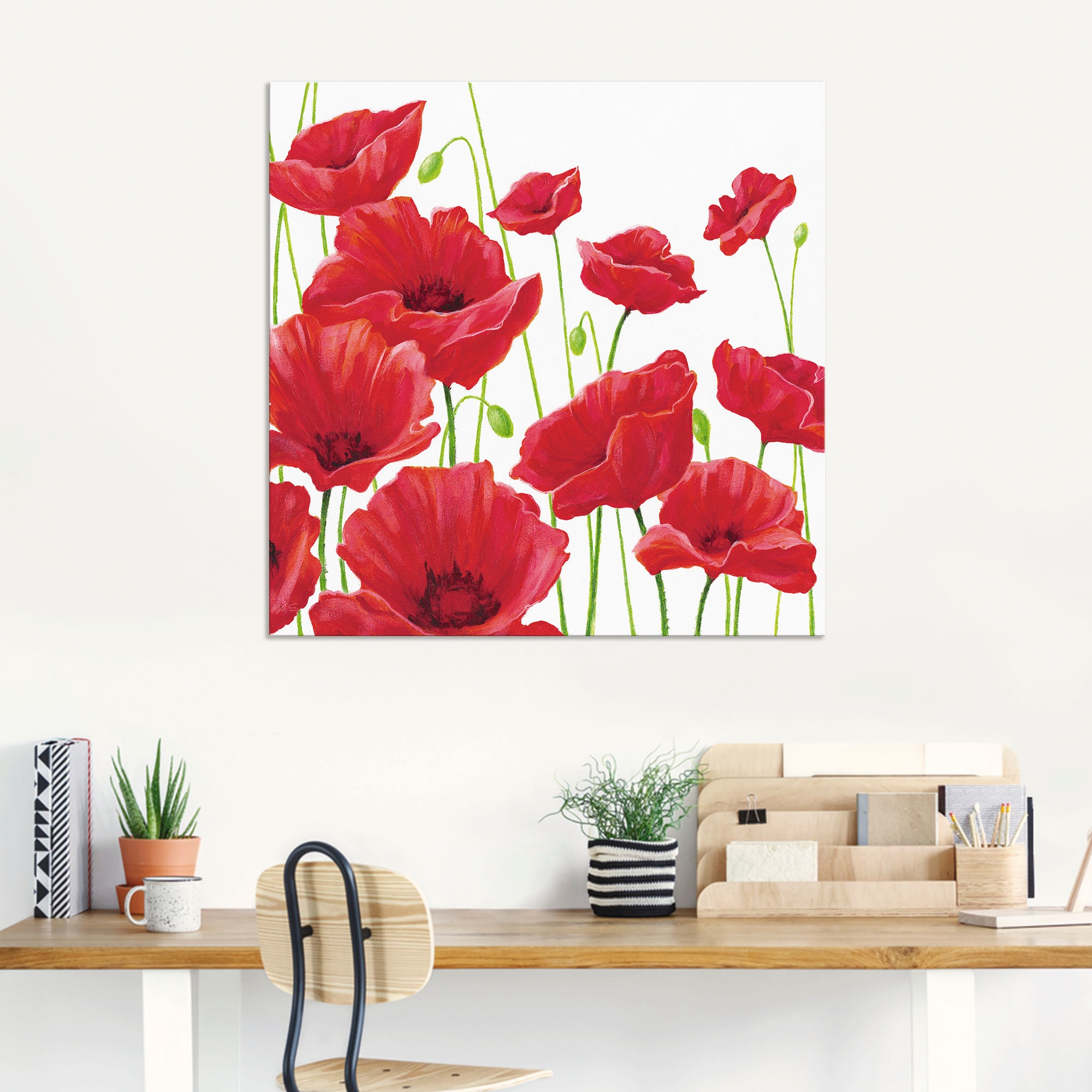 Artland Wandbild »Rote Mohnblumen I«, Blumen, (1 St.), als Alubild, Outdoor günstig online kaufen