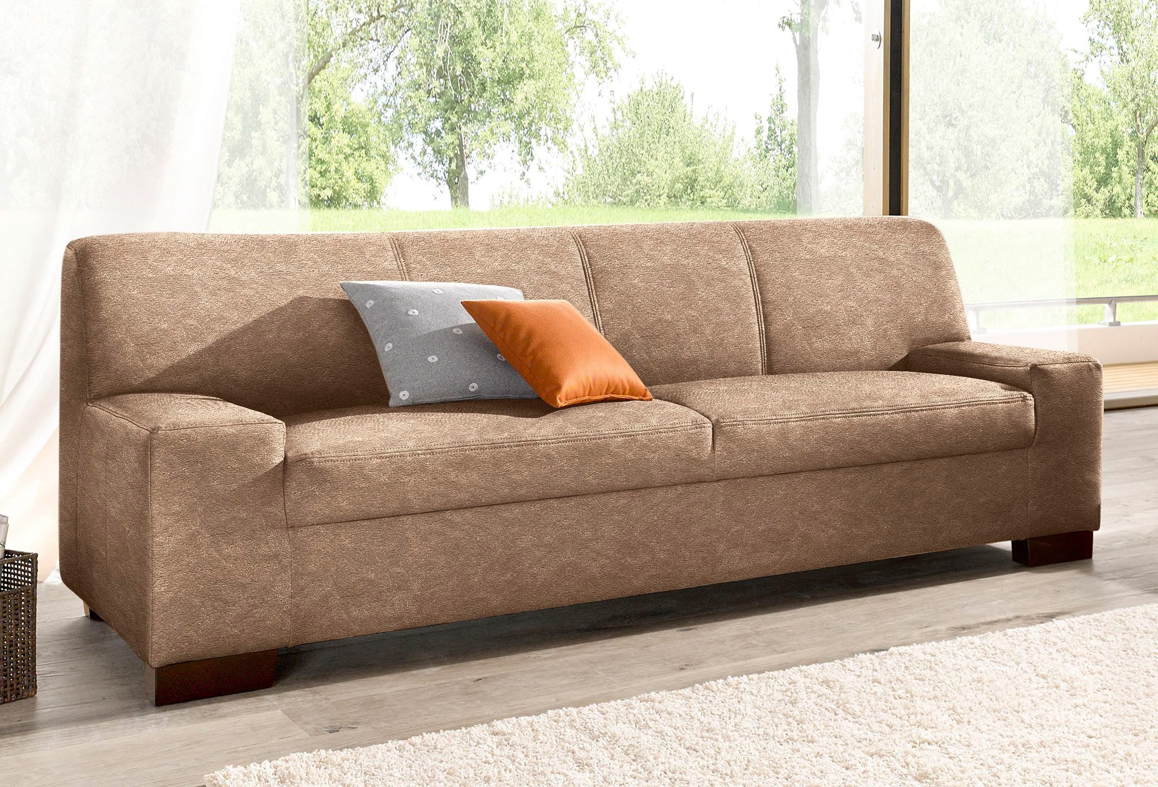 DOMO collection 2-Sitzer »Norma, zeitlos, kubisch und elegant, komfortabel, flache Armlehnen«