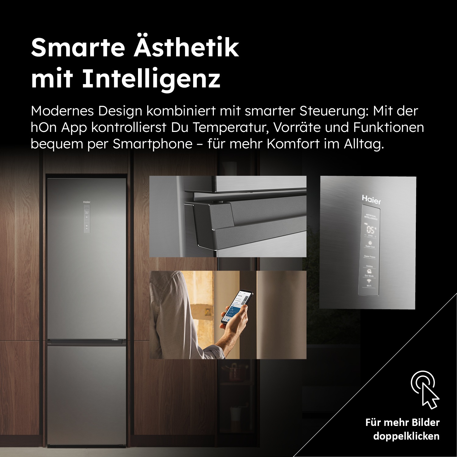 Haier Kühl-/Gefrierkombination 2D 60 Series 7 »HDPW7620AANPK«, Absolut effizient: Nur 92 kWh jährlicher Energieverbrauch