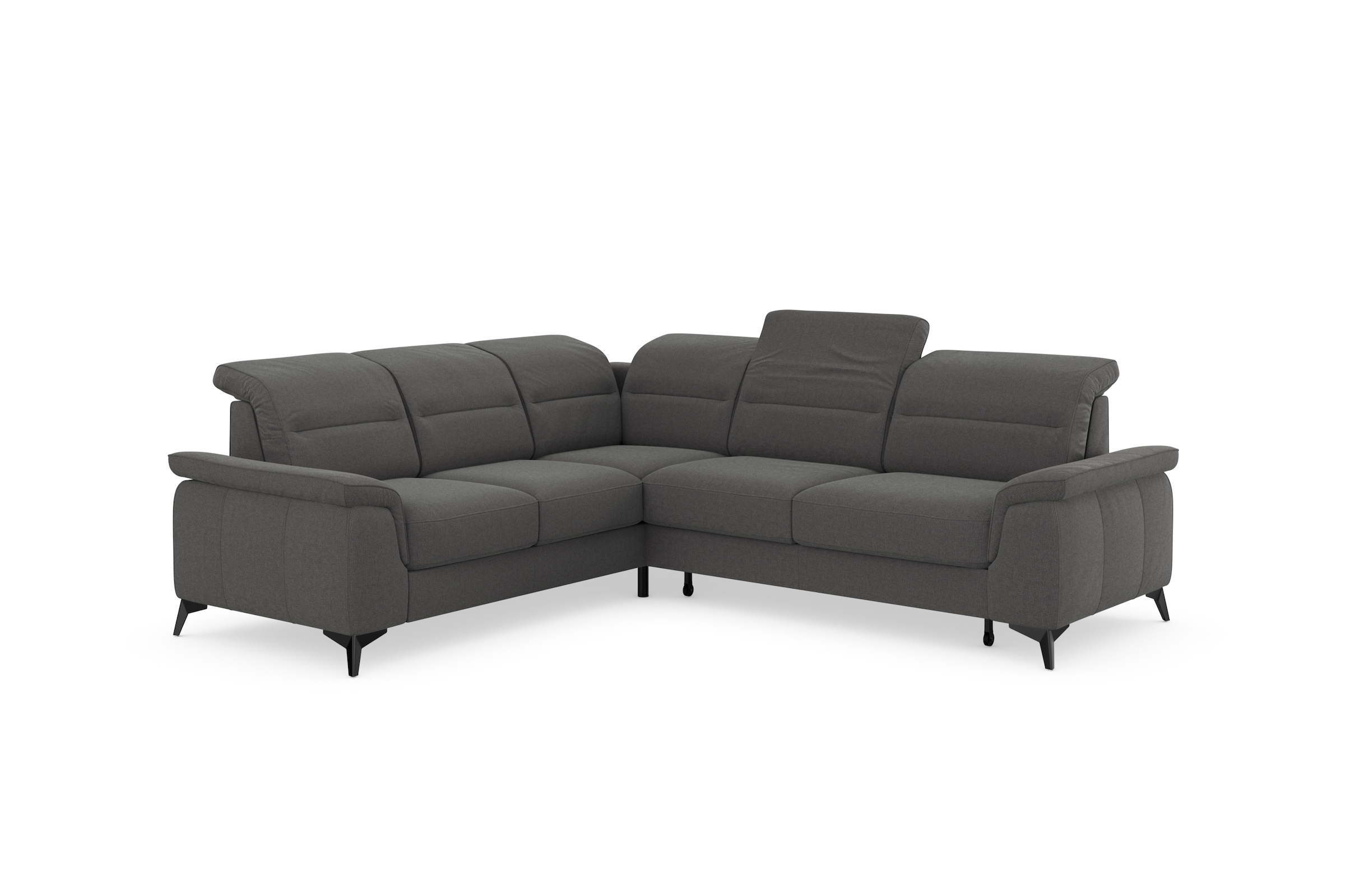 sit&more Ecksofa »Sinatra L-Form«, optinal mit Kopfteilverstellung und Armteilfunktion, Metallfüße