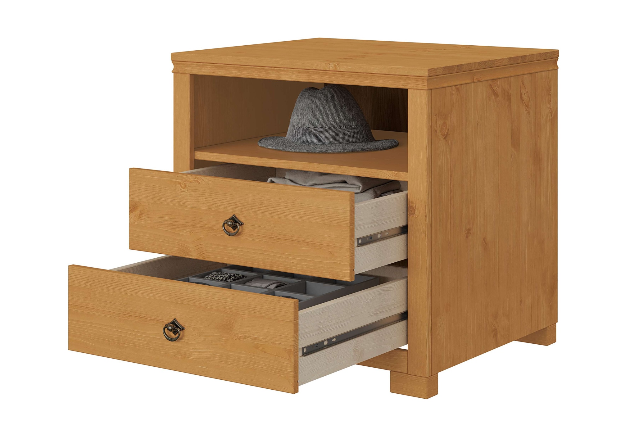 OTTO home Beistellschrank »Gotland, Schrankmodulsystem, einzeln oder mit der Serie kombinierbar«, (H/B/T ca. 60/60/52 oder ca. 44/60/52), massive Kiefer, variabel einsetzbar, auch für Dachschrägen