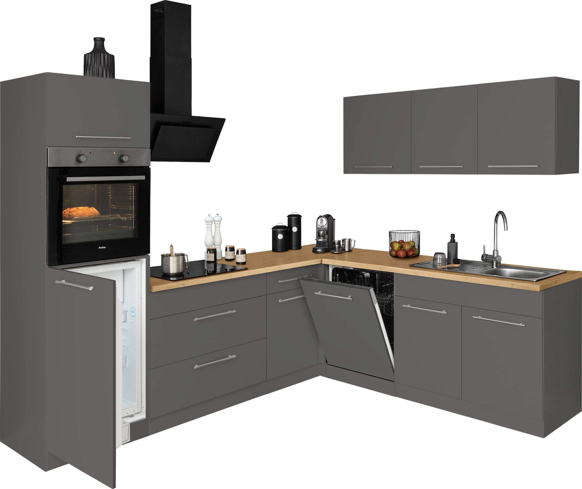 wiho Küchen Winkelküche »Unna«, ohne E-Geräte, Stellbreite 260 x 220 cm  online kaufen