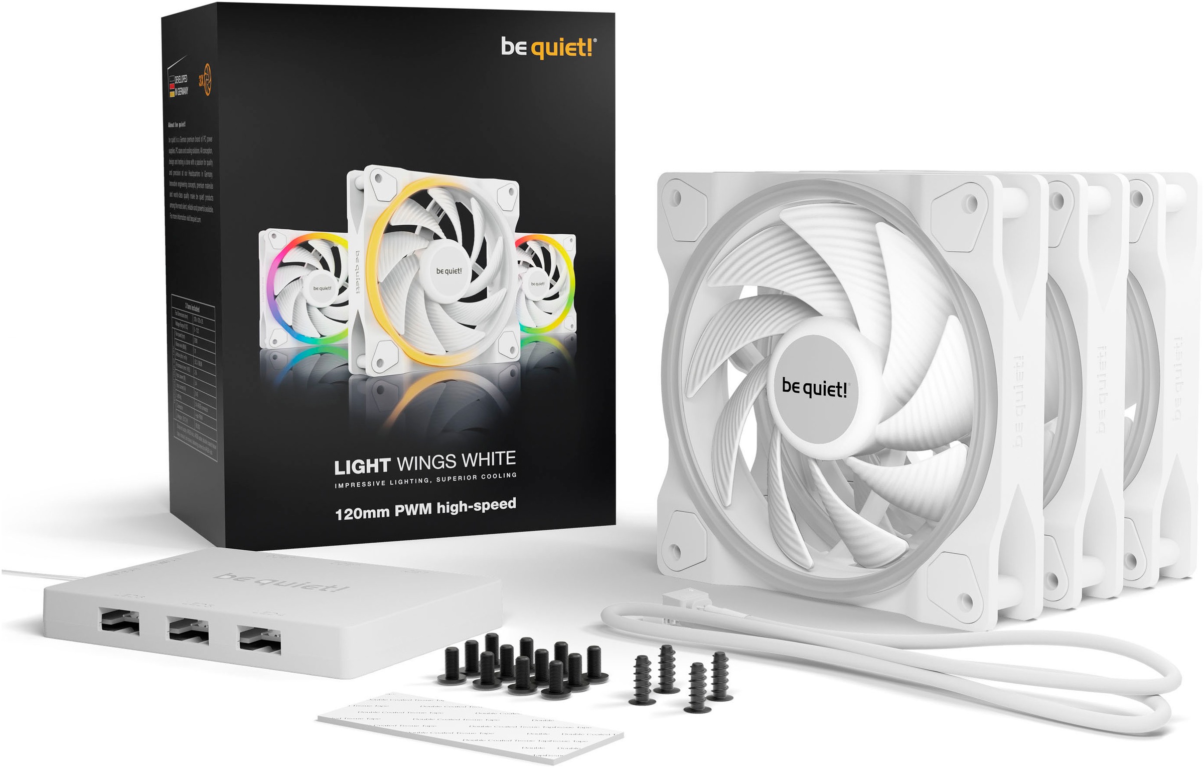 be quiet! Gehäuselüfter »Light Wings White  120mm PWM high-speed Triple-Pack«