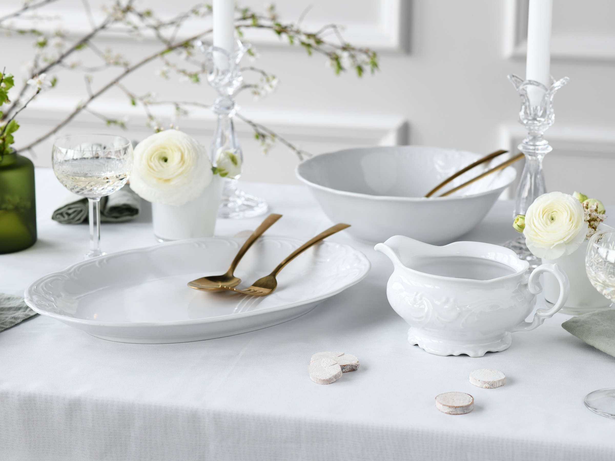 CreaTable Servier-Set »Frederike, Servierset 3-tlg.« Edles Servierset, Formschön elegant