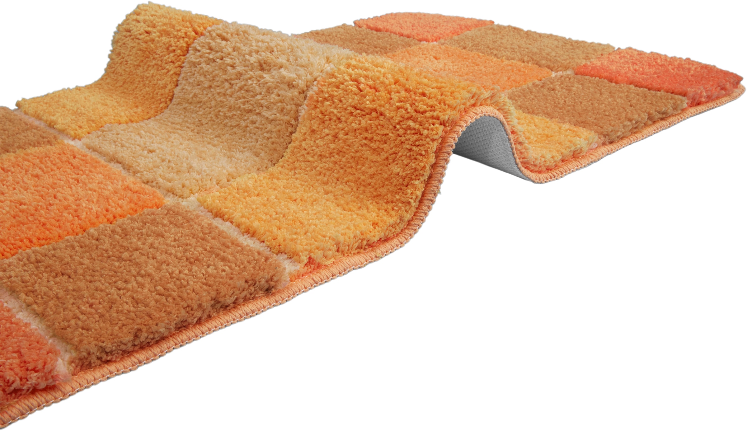 my home Badematte »Pia«, rutschhemmend beschichtet, strapazierfähig-fußbodenheizungsgeeignet-schnell trocknend, Badteppich, karierte Badematten, rechteckig, rund & als 3-tlg. Set