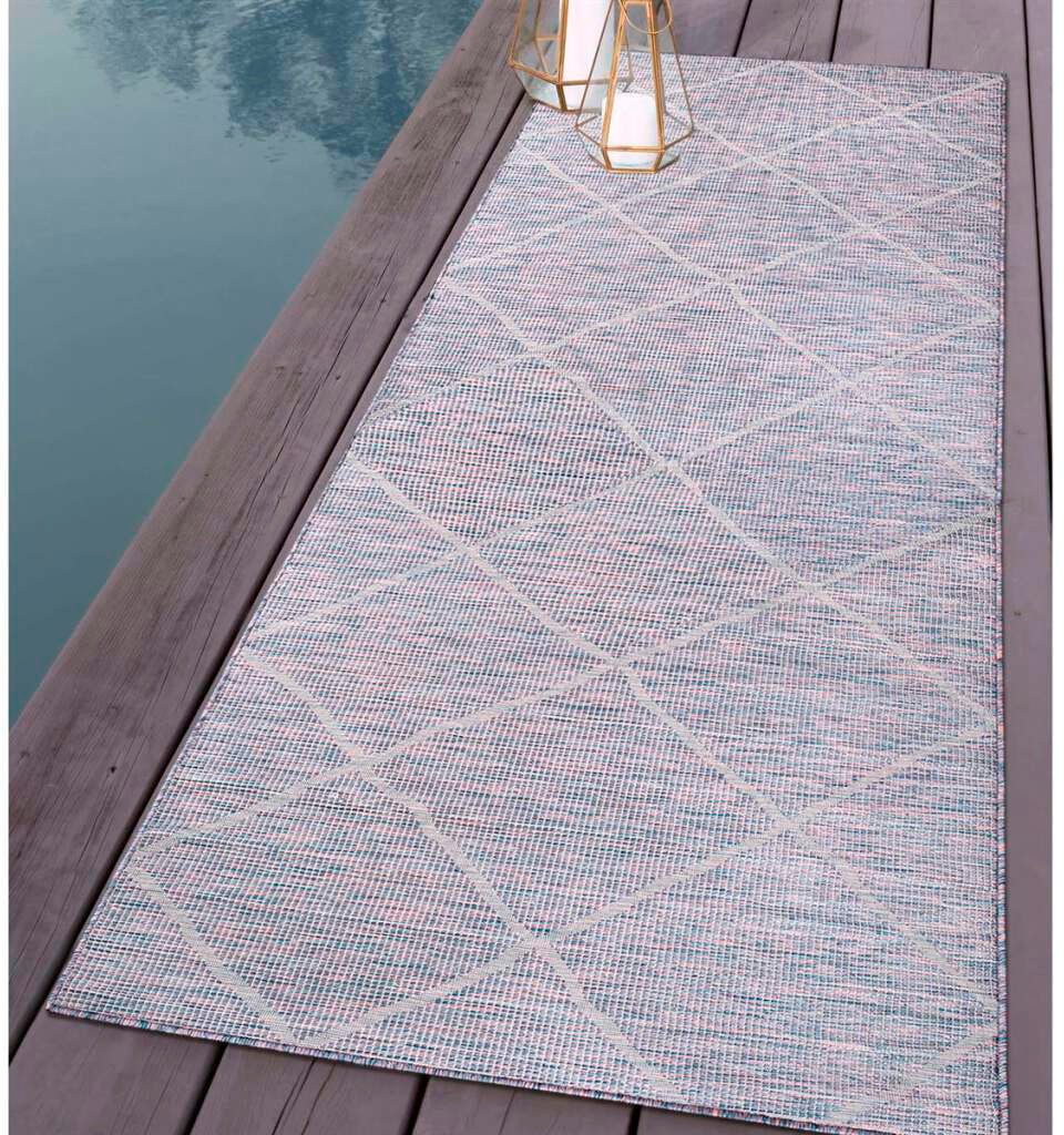 Carpet City Outdoorteppich »PALM 3075«, rechteckig, 5 mm Höhe, Läufer, Wetterfest & UV-beständig, für Balkon, Terrasse, Küche, flach