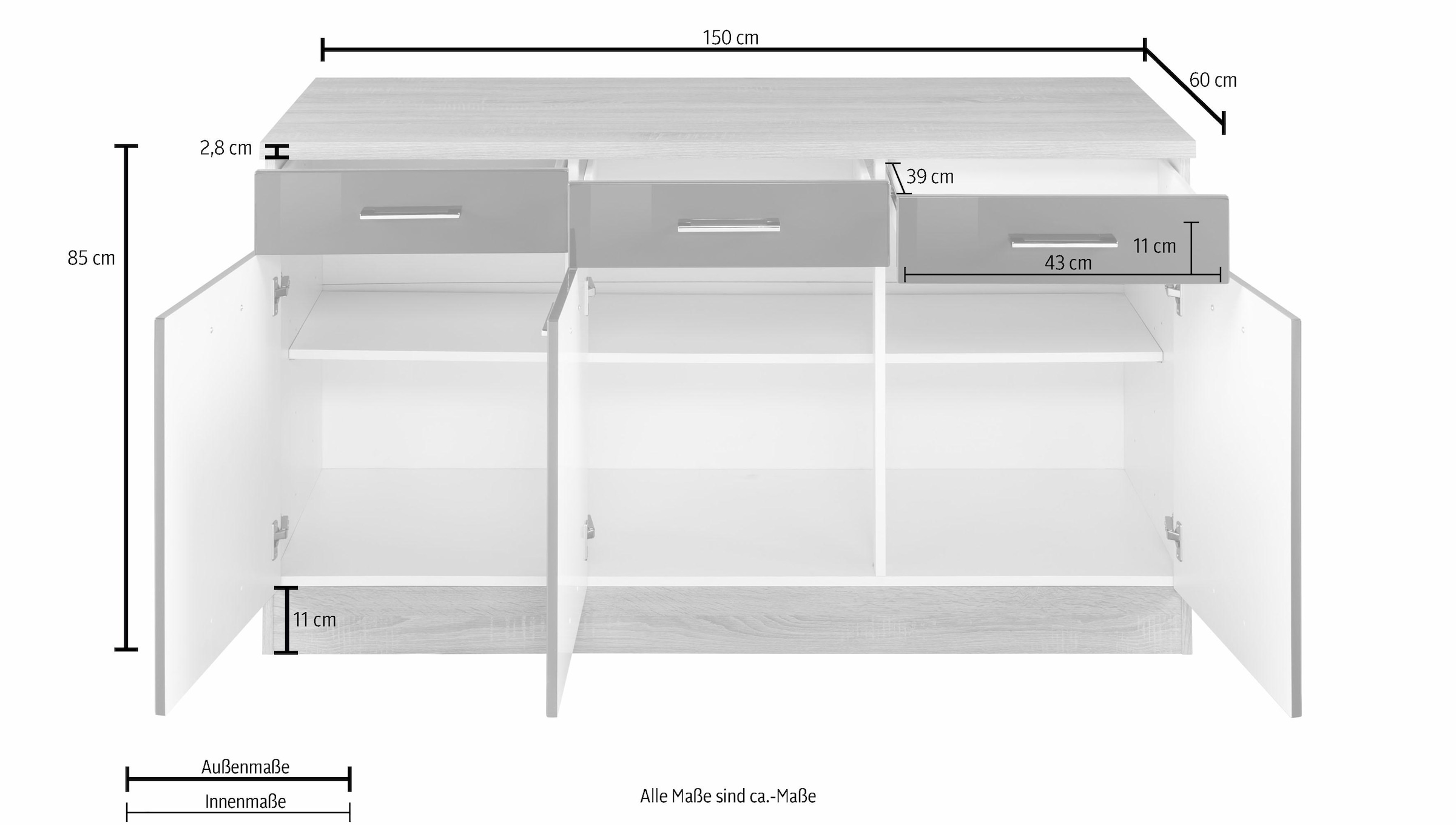 KOCHSTATION Unterschrank »KS-Haiti«, Breite 150 cm