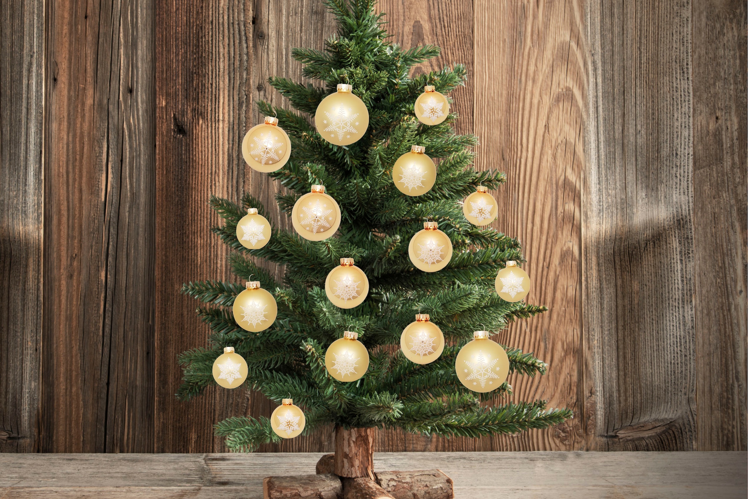 Krebs Glas Lauscha Weihnachtsbaumkugel »Schneeflocke goldfarben«, (Set, 16  St.), Weihnachtsdeko, Christbaumschmuck, Christbaumkugeln aus Glas  bestellen