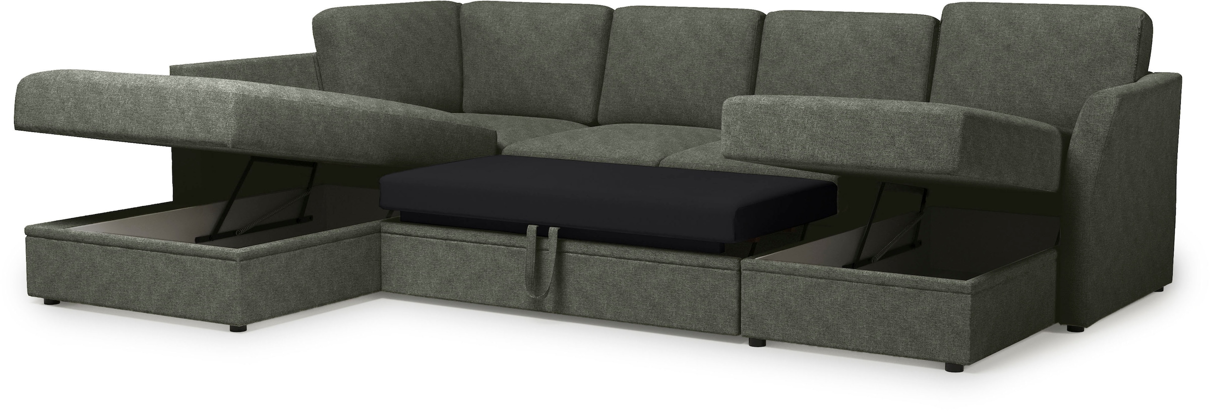 Home affaire Wohnlandschaft »Lavars Schlafsofa«, mit Bettfunktion und Stauraum, in zwei verschiedenen Bezugsqualitäten