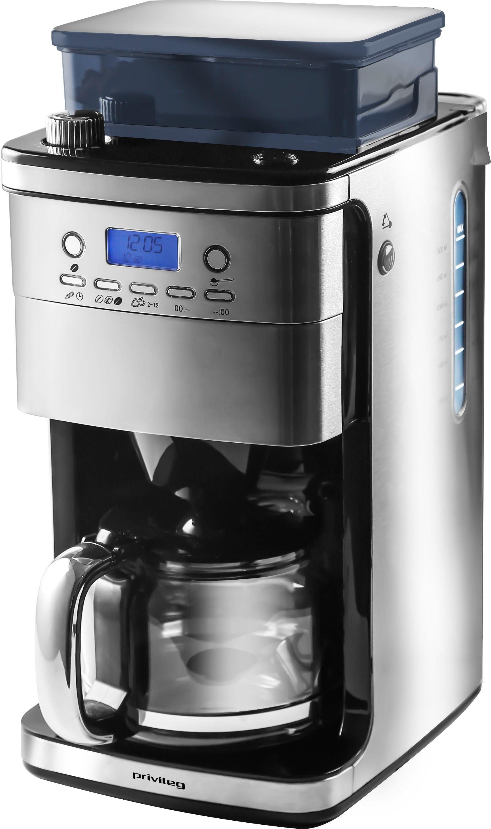 Privileg Kaffeemaschine mit Mahlwerk »CM4266-A«, 1,5 l Kaffeekanne, Papierfilter, 1x4, für ganze Bohnen oder gemahlenen Kaffee geeignet