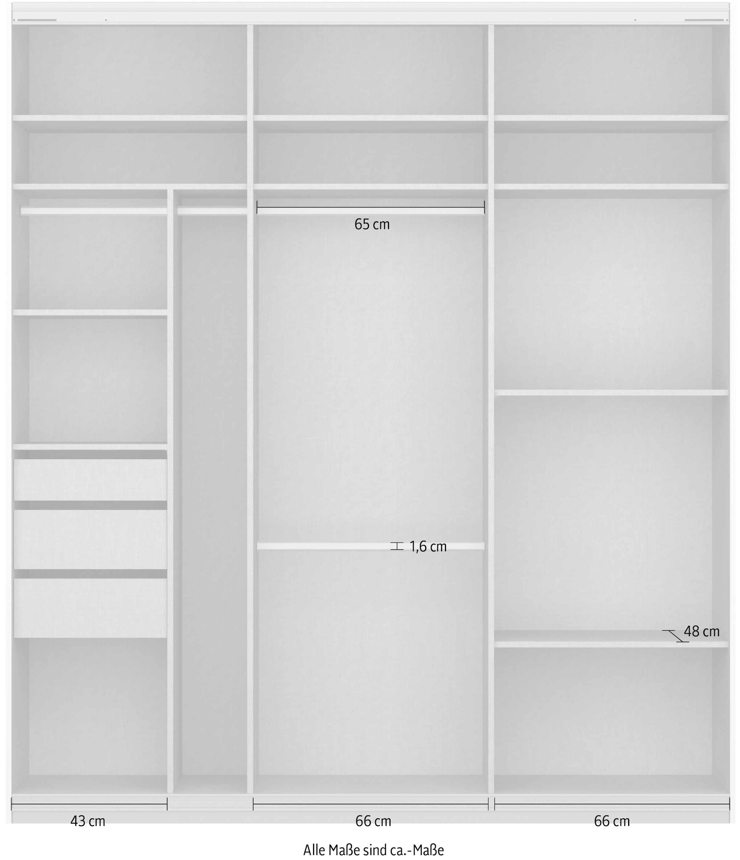 rauch Schwebetürenschrank »Oteli«, mit Spiegelfront und Passepartout optional mit Beleuchtung