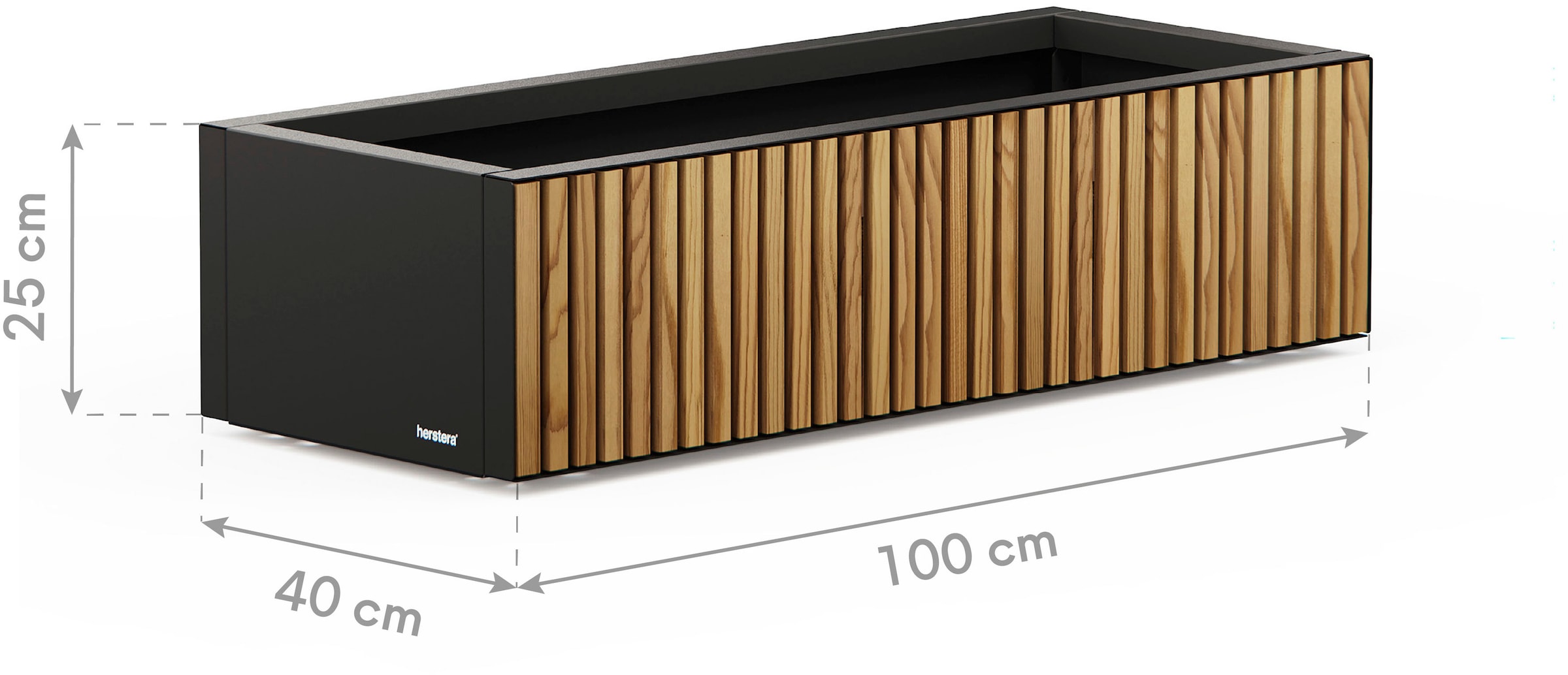 Herstera Garden Pflanzkübel »Deco Planter Xic Wood M« BxTxH: 100x40x25 cm