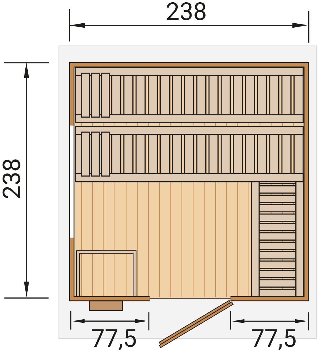 weka Saunahaus »Design-Saunahaus KUOPIO 1« Blockbohlen, modernes wekaLine-Profil