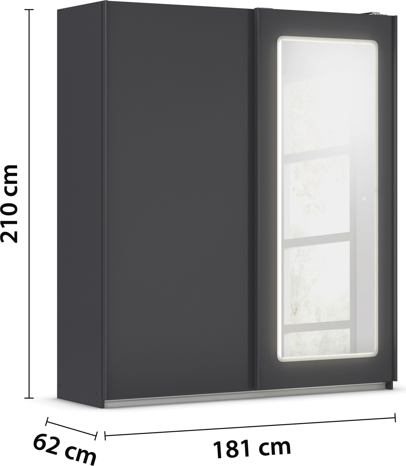 rauch Schwebetürenschrank »Kleiderschrank Schrank Garderobe Wäscheschrank ABRAXXAS«, mit Spiegel und integrierter dimmbarer LED-Beleuchtung MADE IN GERMANY