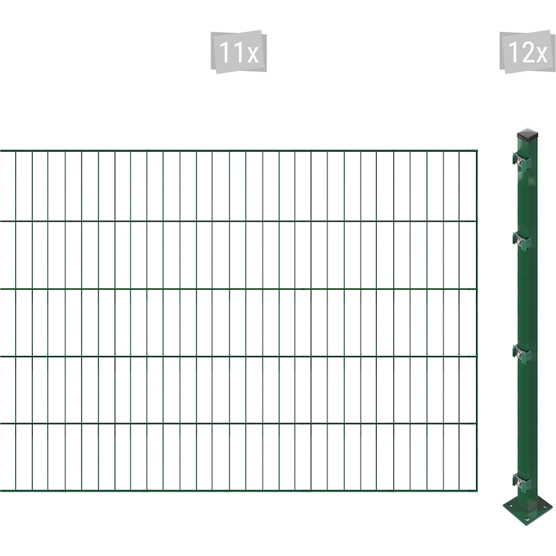 ARVOTEC Einstabmattenzaun »ESSENTIAL 100 zum Einbetonieren« Zaunhöhe 100 cm, Zaunlänge 2 - 60 m dunkelgrün