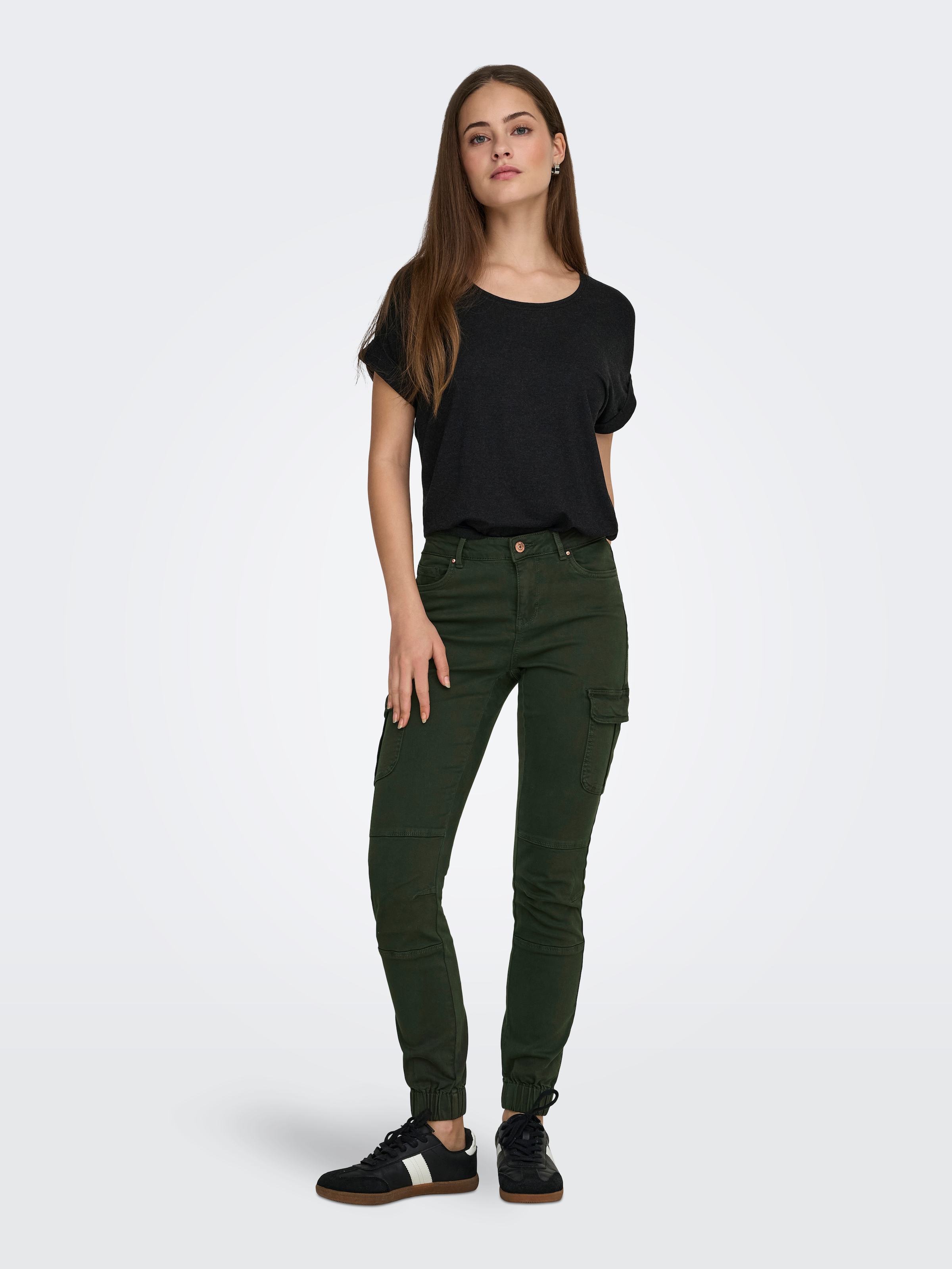 ONLY Cargohose »ONLMISSOURI REG ANK CARGO PNT NOOS«  mit Stretchsäumen