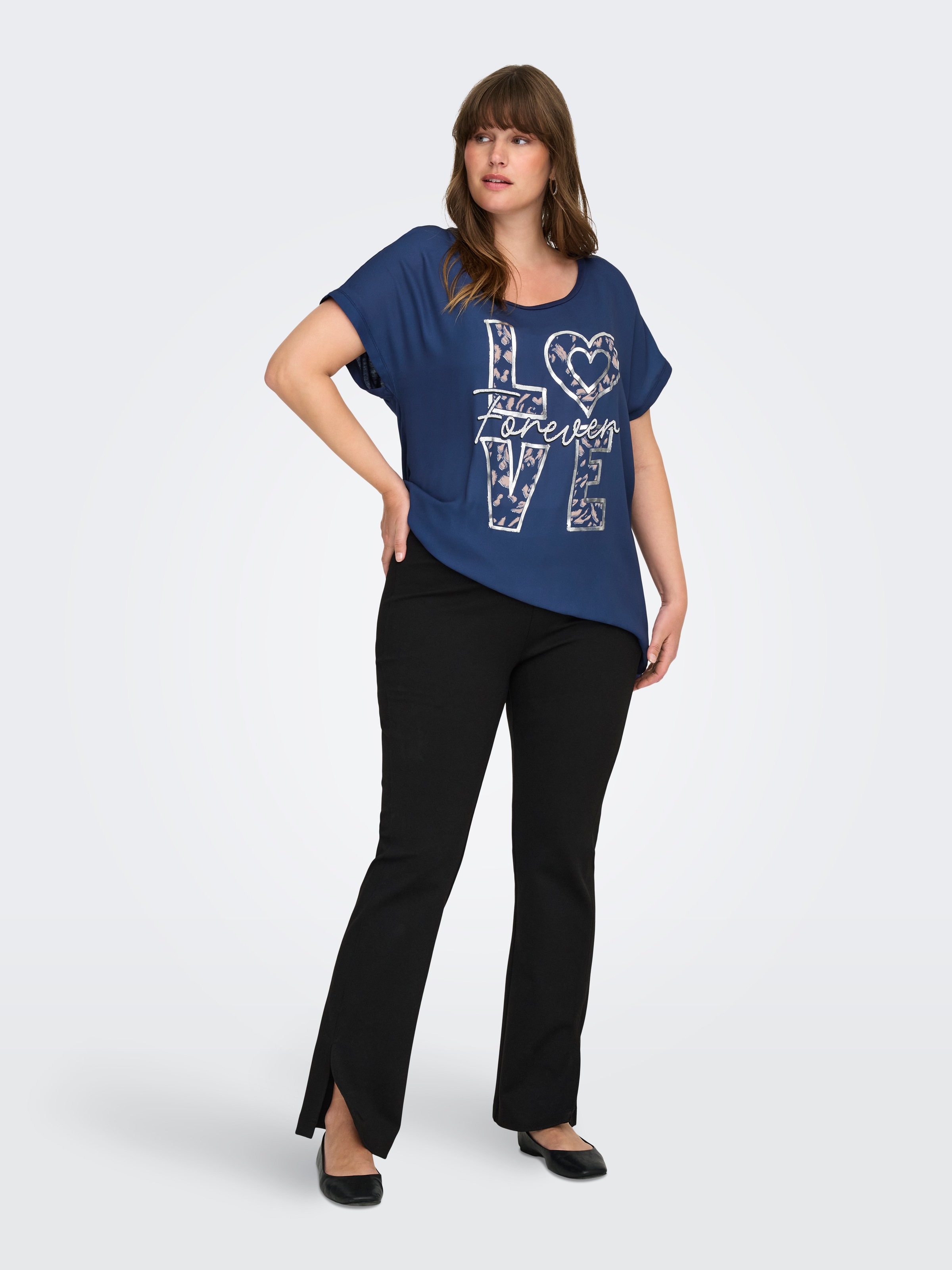 ONLY CARMAKOMA Highwaist Leggings »CARMARCELLA HW SLIT FLARE LEGGING  PNT«