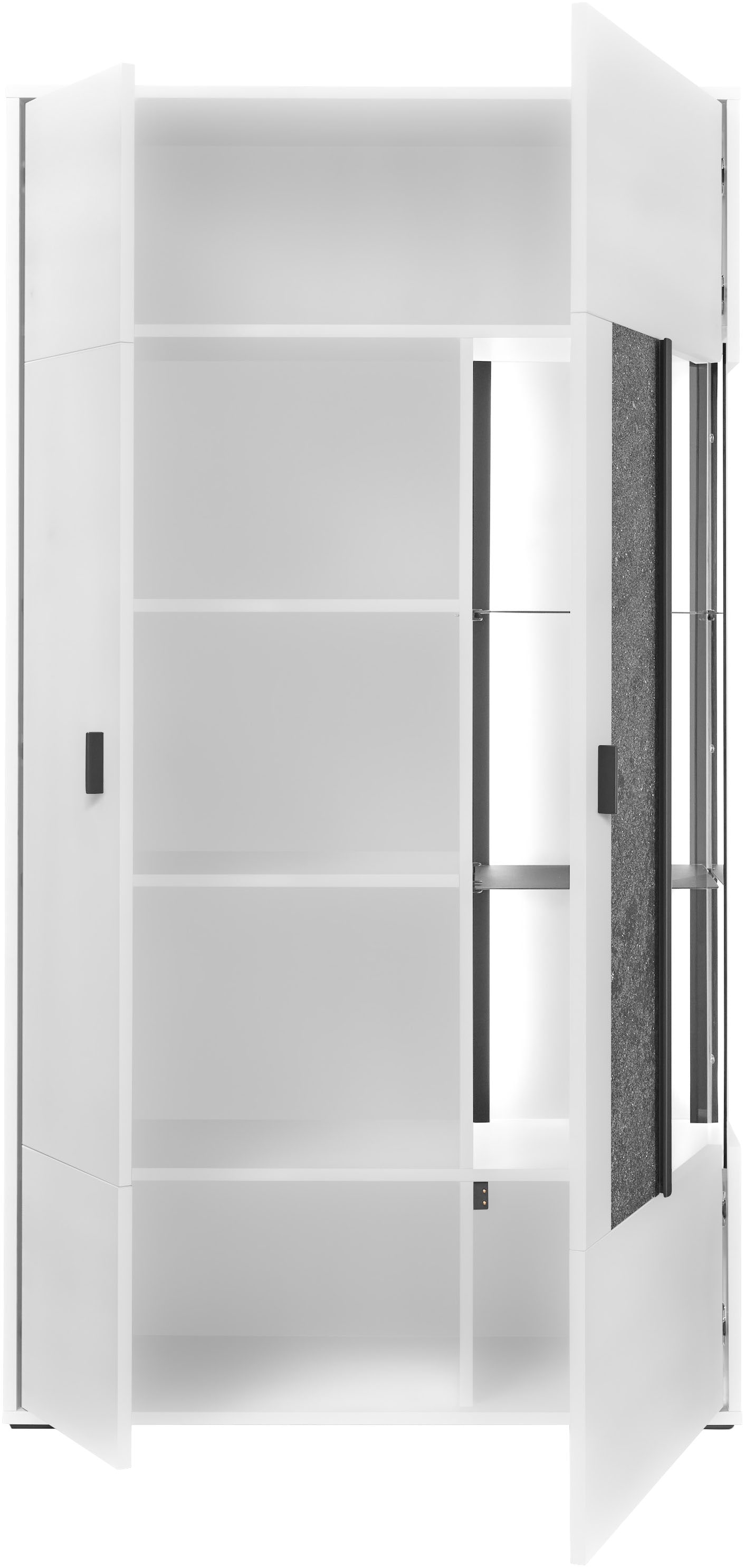 set one by Musterring Vitrine »Deltona«, mit Sandsteinelement, inkl. Beleuchtung, zwei Farben, B94 x H170 cm
