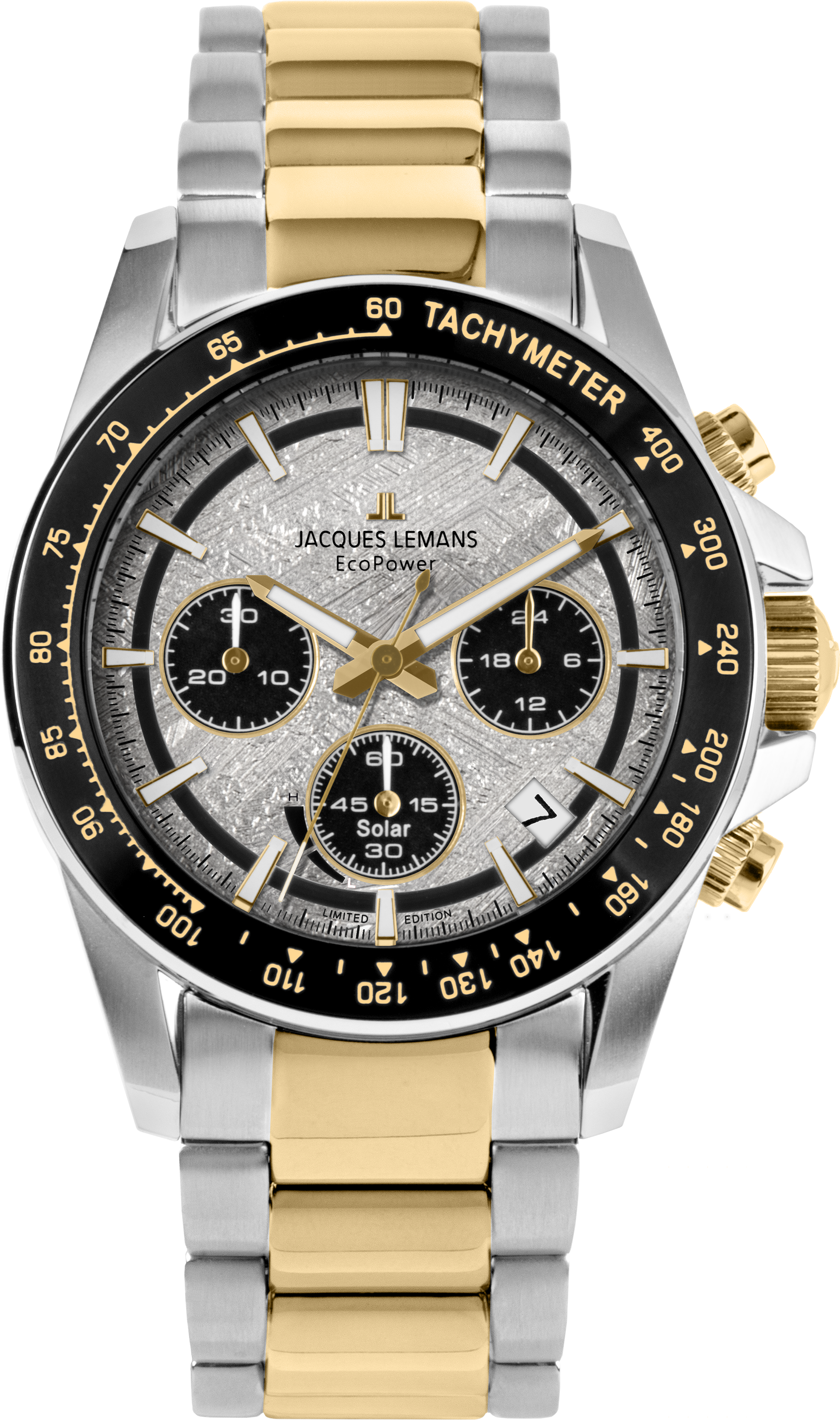 Jacques Lemans Chronograph »Eco Power Limited Edition« Armbanduhr, Solar, Herrenuhr, Edelstahlarmband