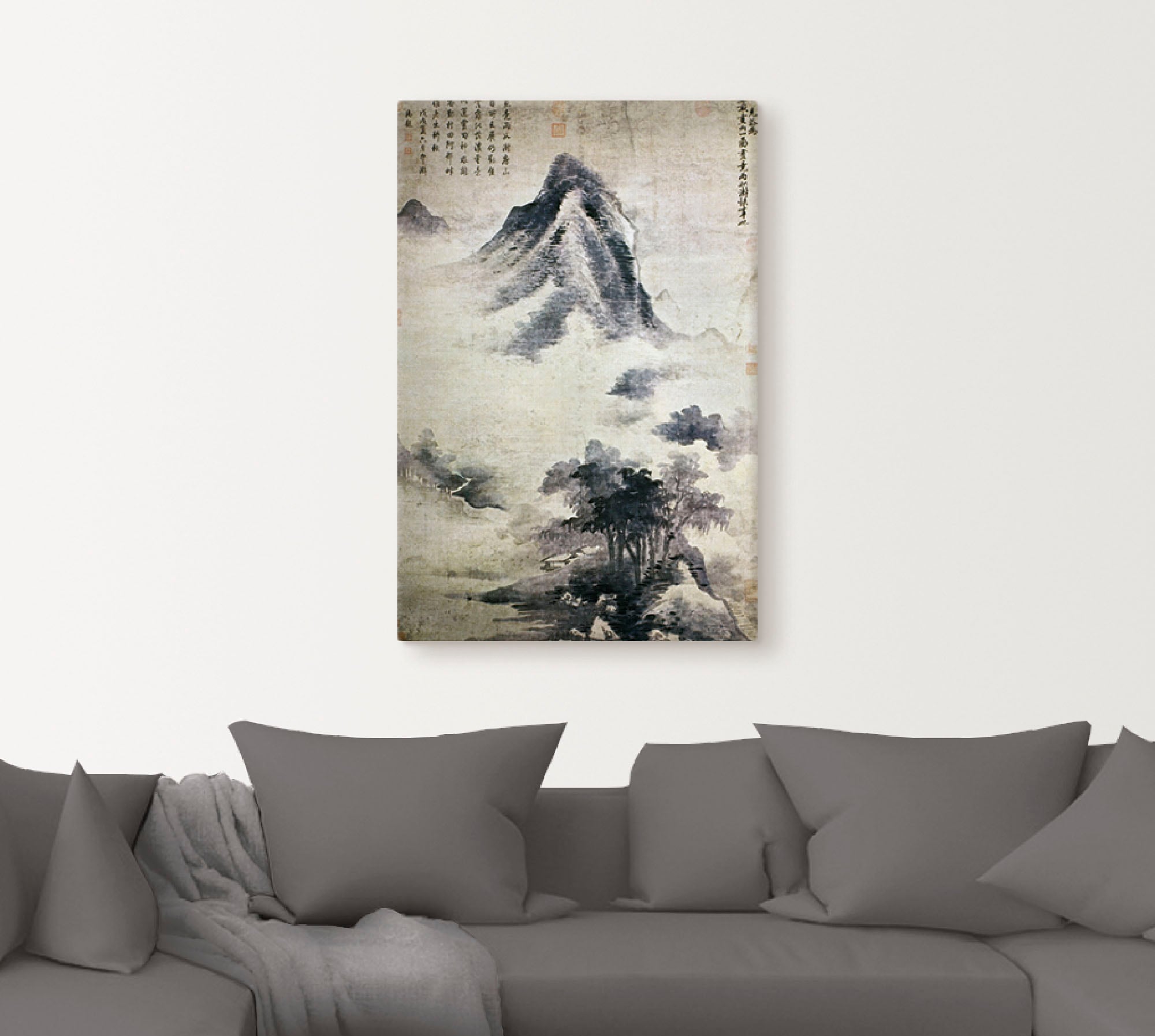 Artland Leinwandbild »Landschaft nach dem Regen, 13.-14.JH«, Berge, (1 St.), auf Keilrahmen gespannt