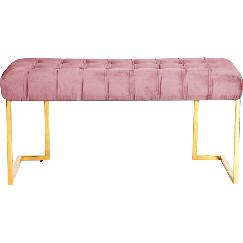 KAYOOM Sitzbank »Rare 225, Edler Touch durch goldenes Gestell« 1 Stk. tlg. samtweich, gesteppt, mit Zierknöpfen, Gemütliches, schickes Polster Altrosa