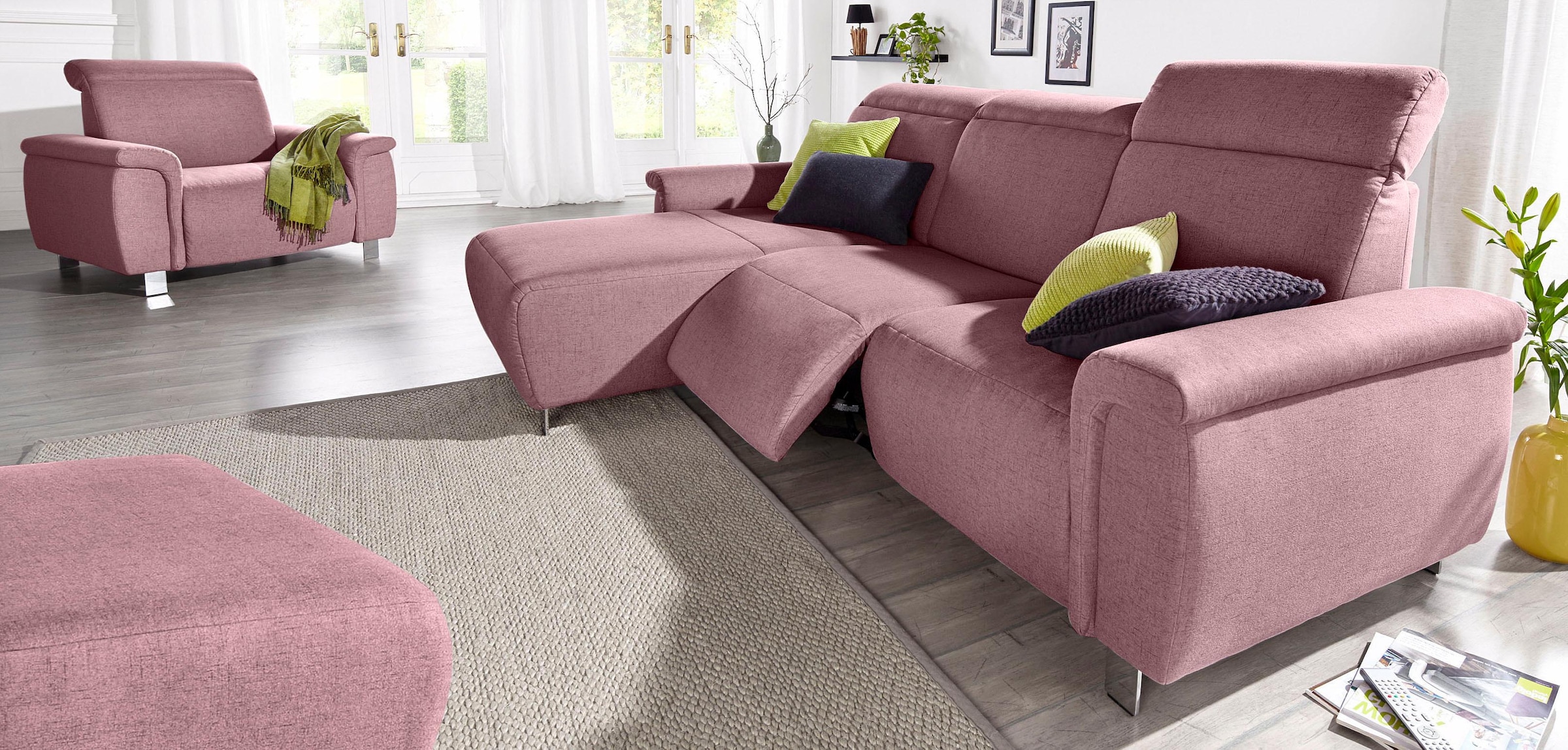 sit&more Ecksofa »Township L-Form«, wahlweise mit elektrischer Wallfree-Funktion