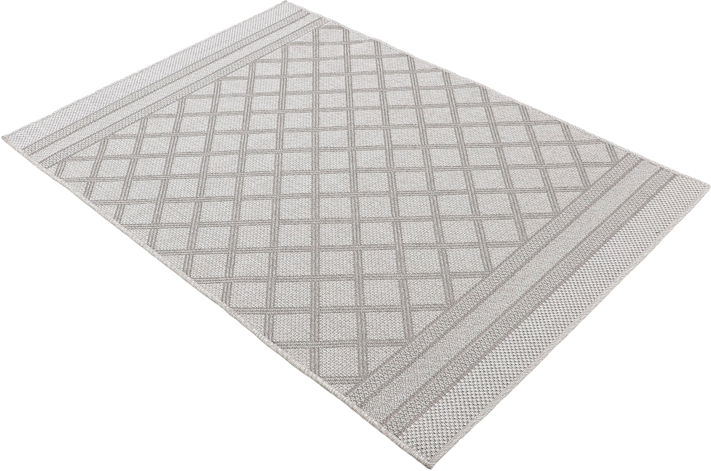 carpetfine Teppich »Boho 104«, rechteckig, 4 mm Höhe, robustes Flachgewebe, Sisal Optik, UV-beständig, Außenbereich