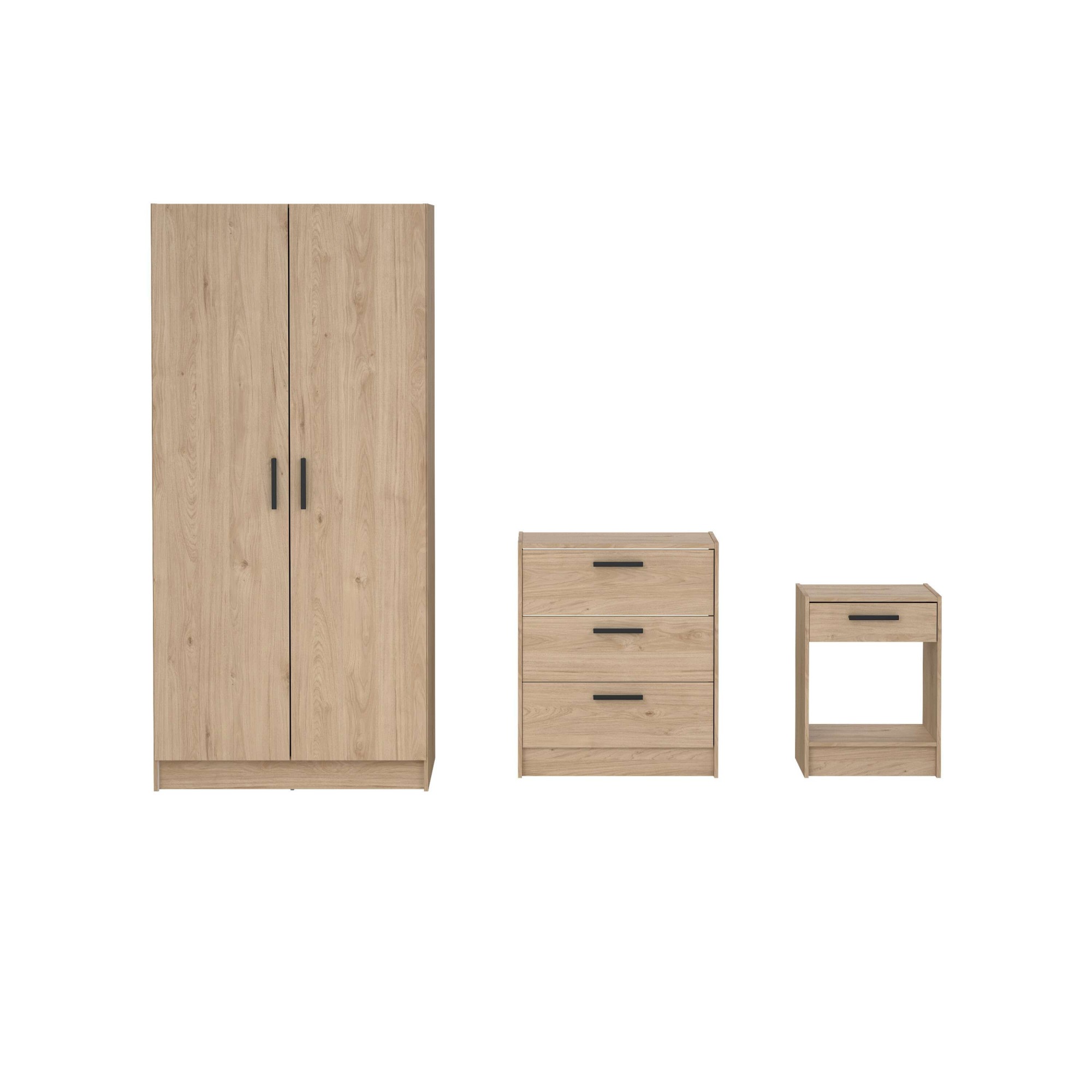 INOSIGN Schlafzimmer-Set »Escape für Schlafzimmer, Jugendzimmer«, (Set, 3 tlg.), bestehend aus Kleiderschrank, Kommode, Nachttisch