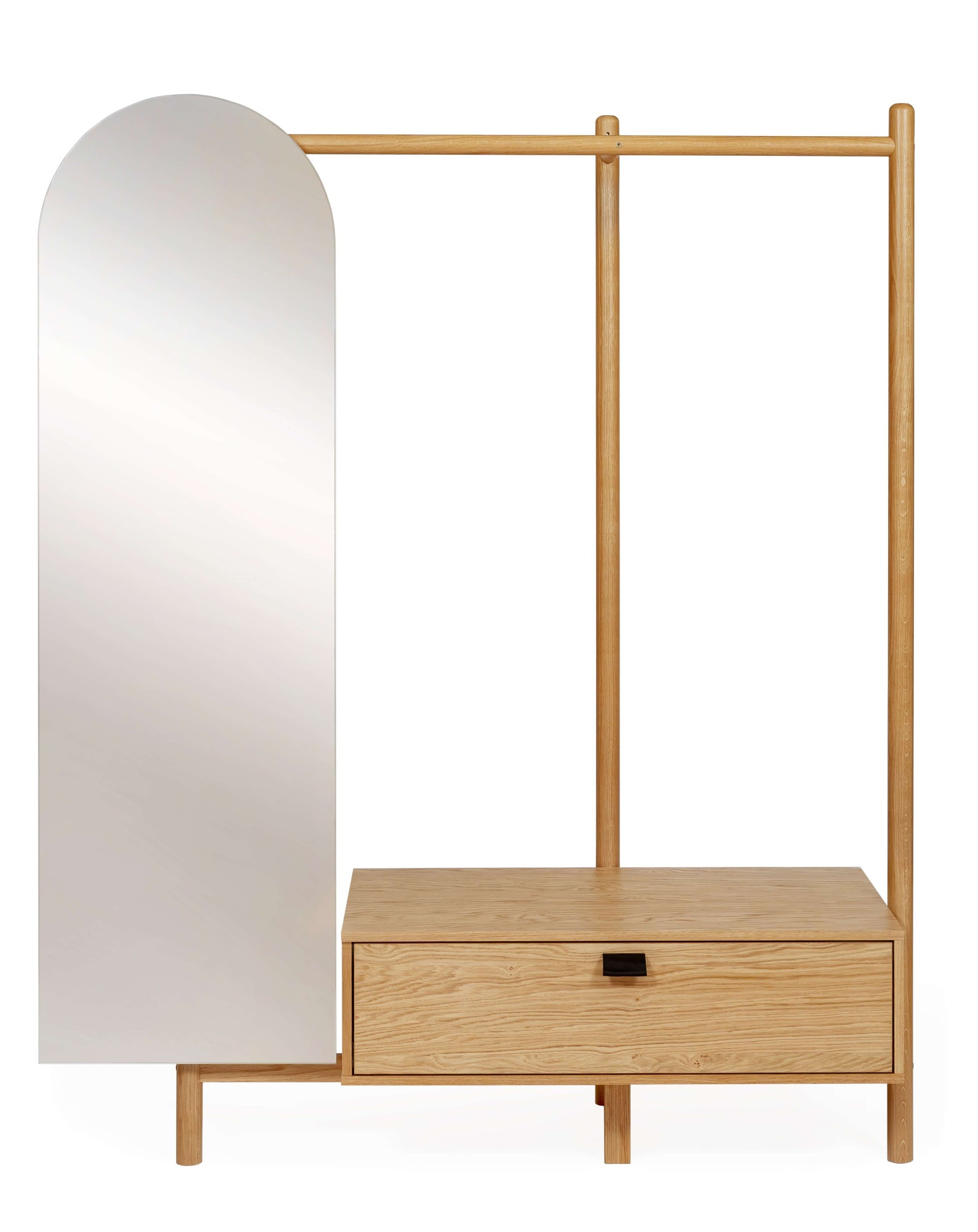 WOODMAN Garderobenständer »Tripod« Breite 149 cm, FSC , teilmassiv, mit Spiegel eiche