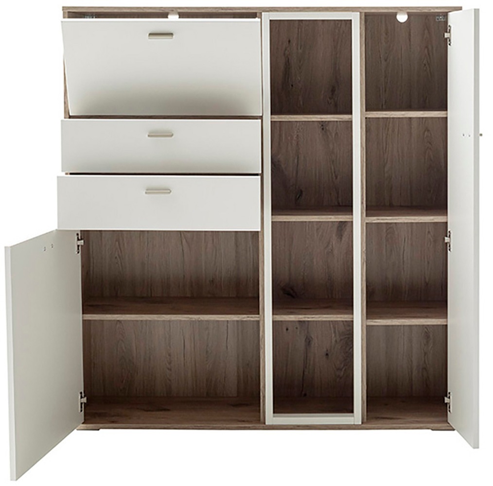 MCA furniture Highboard »SANTERNO«, mit 2 Türen, 2 Schubkästen,gedämpft, 1 Klappe, 4 Fächer, Breite 124 cm