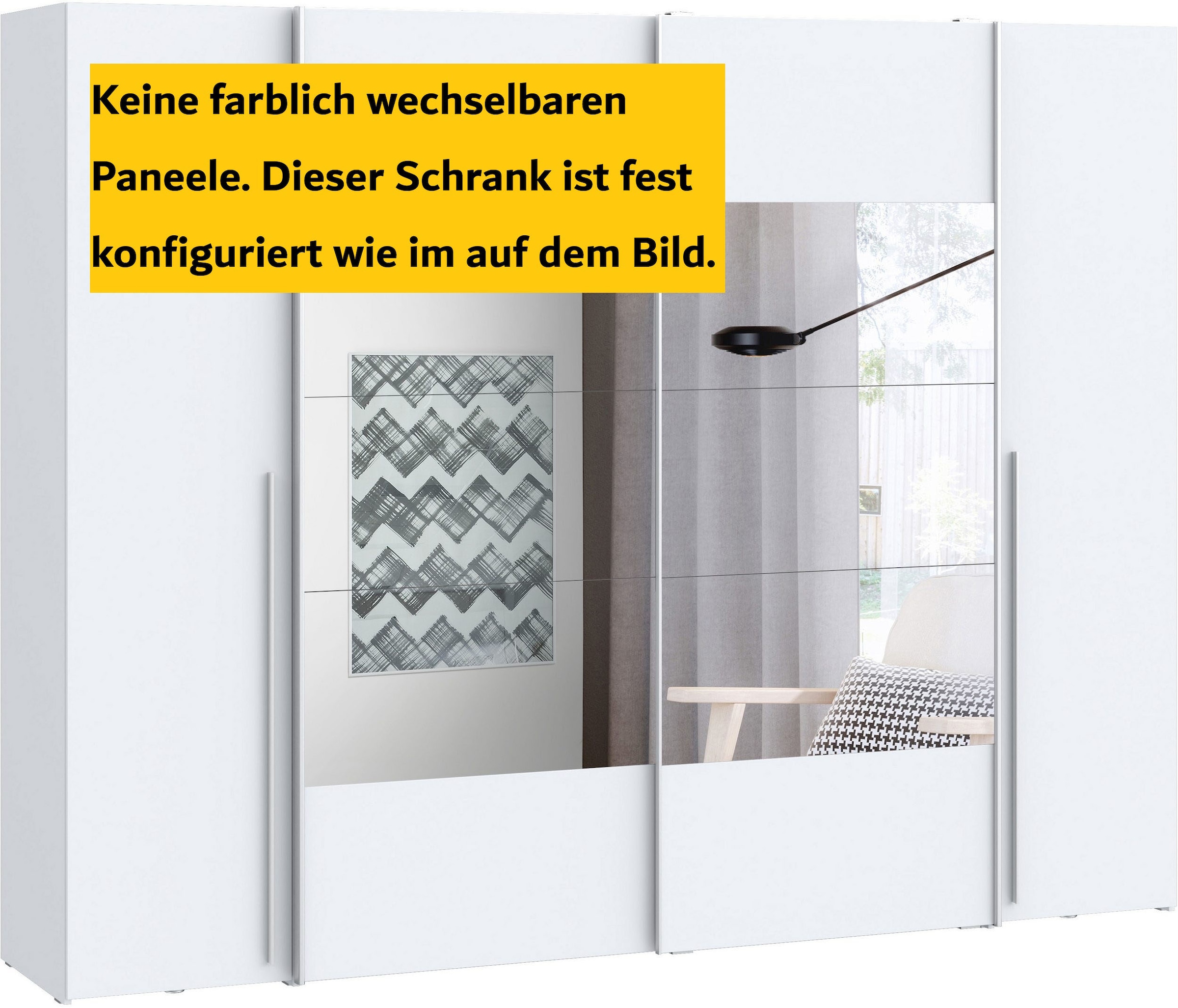FORTE Dreh-/Schwebetürenschrank »Narago, TOPSELLER zum TOP Preis! In verschiedenen Farben«, (Farbe Weiß auch mit Spiegeln erhältlich), mit zahlreichen Einlegeböden, viel Stauraum, Made in Europe