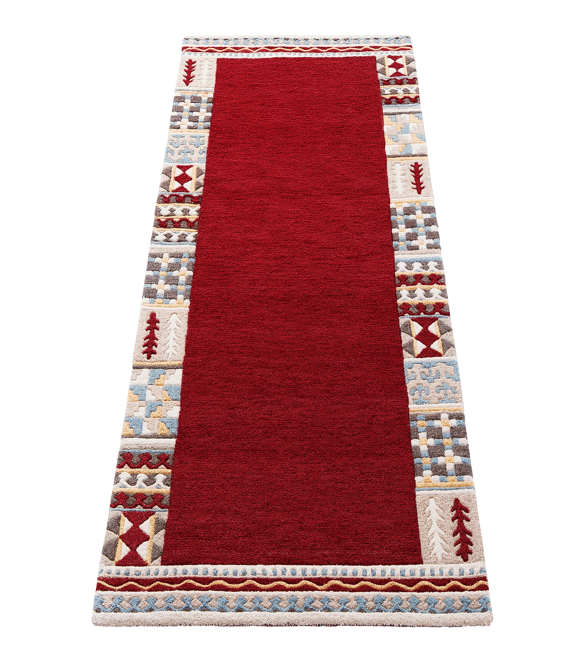 THEKO Läufer »Nuno, reine Wolle,  Handgefertigt, mit Bordüre« rechteckig 14 mm Höhe handgetuftet, Brücke, Wohnzimmer, Schlafzimmer, Esszimmer