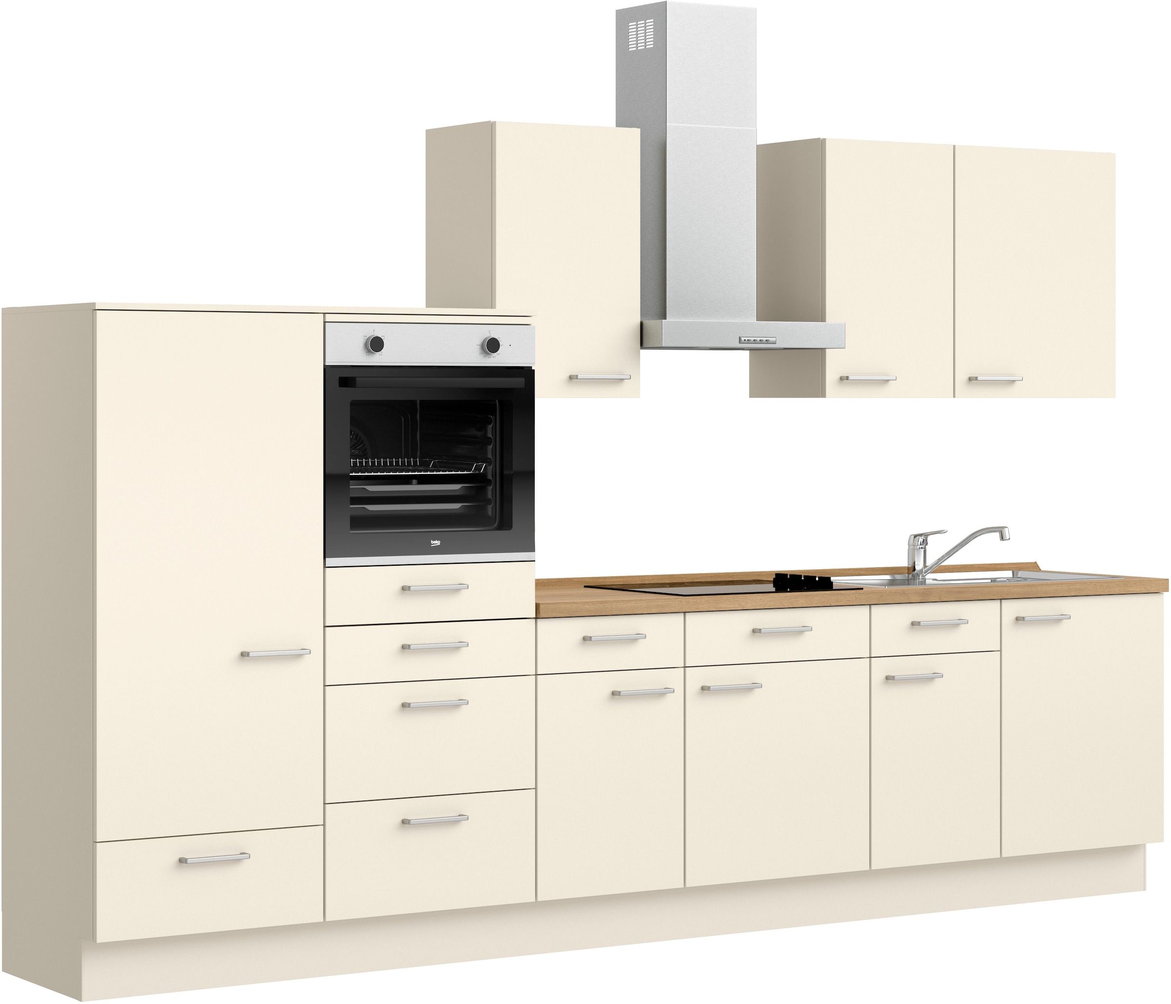 nobilia® Küchenzeile »"Touch I"«, vormontiert, Ausrichtung wählbar, Breite 330 cm, wahlw. mit E-Geräten