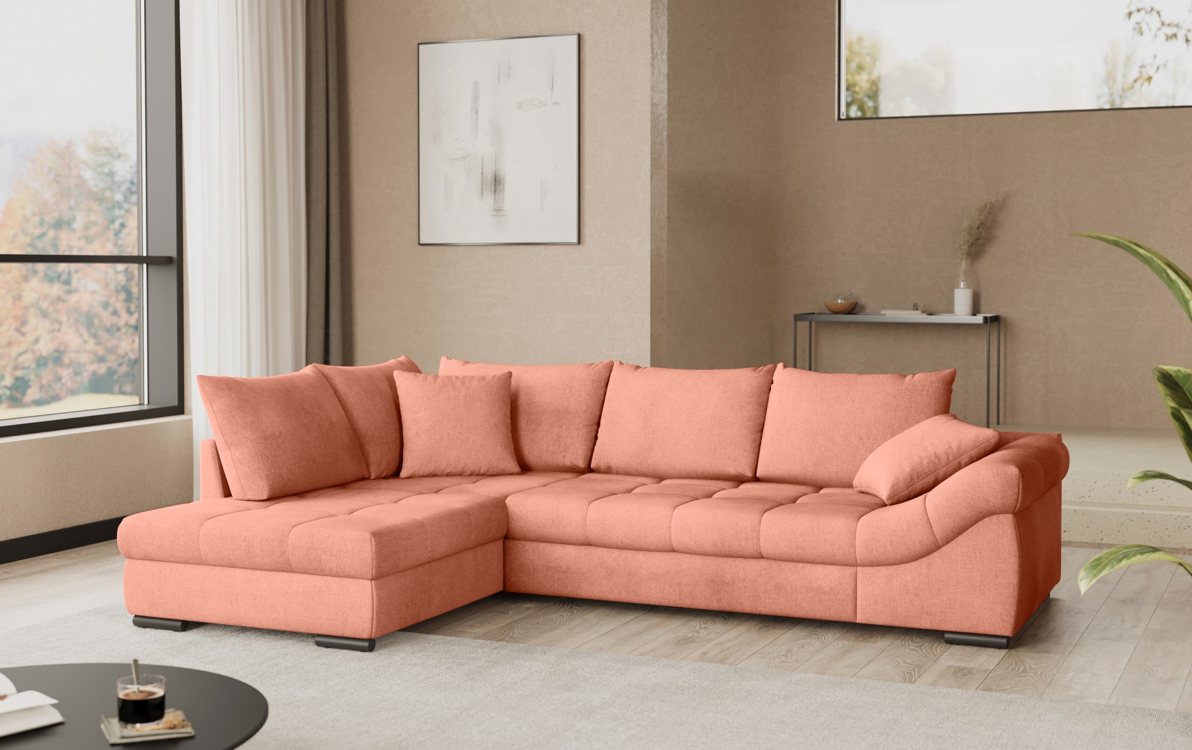 Mr. Couch Ecksofa »Allegro DuraFlex, L-Form«, Hochschläfer-Bettauszug, Kaltschaumpolsterung, bis 140 kg belastbar