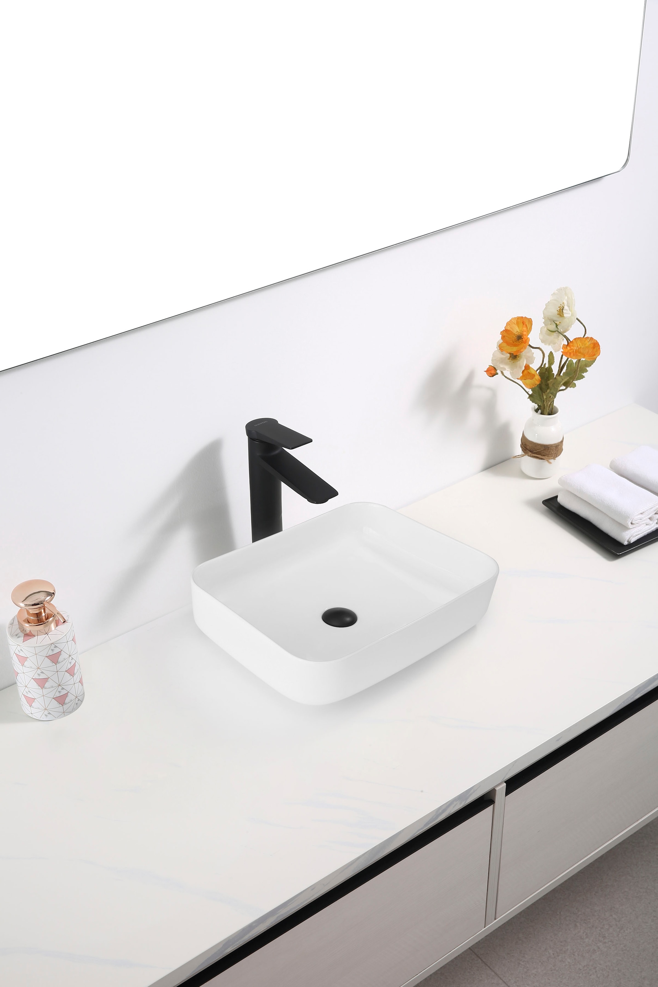welltime Aufsatzwaschbecken »Vicenza«, Rechteckig, Breite 58 cm, Tiefe 46 cm, Becken, Waschbecken