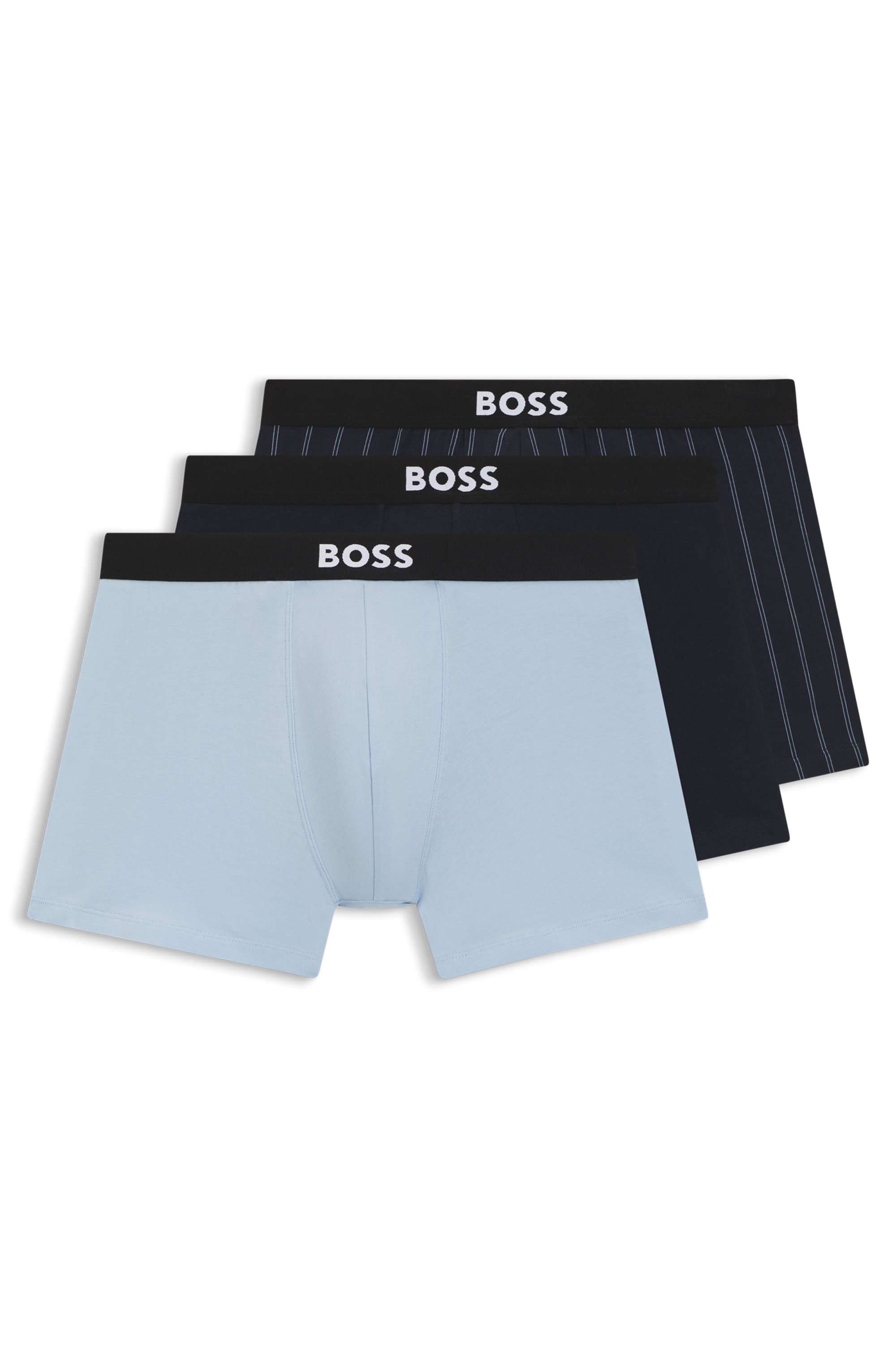 BOSS Boxershorts »Boxer Brief 3P BOSS ONE« 3 Stk. elastischer Bund mit Logo, 1x gemustert, 2x uni