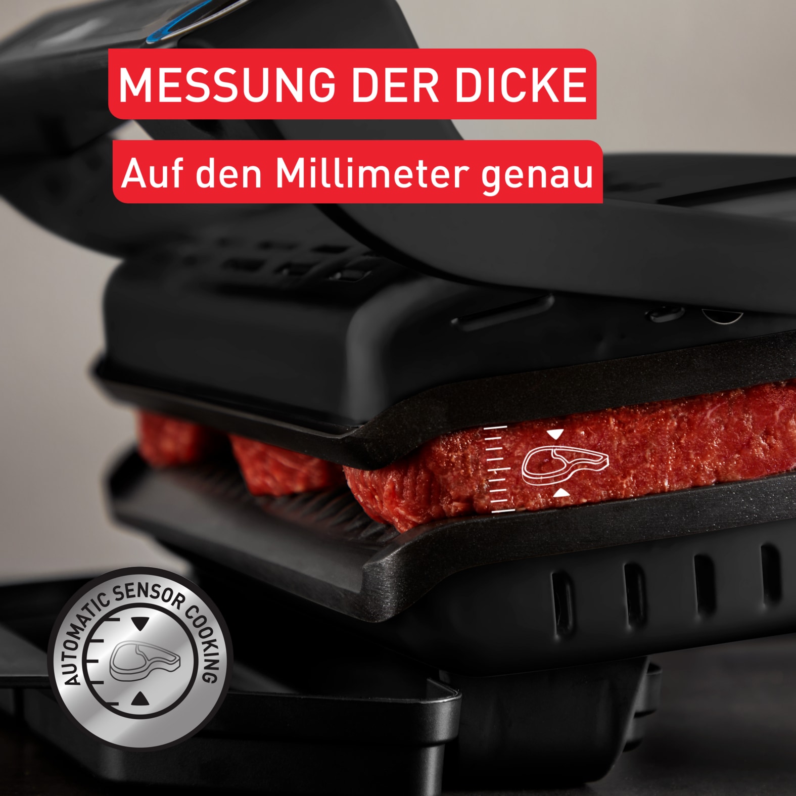 Tefal Kontaktgrill »OptiGrill+, erneuerte Kochstufenanzeige, 6 automatische Programme«, 2000 W, spülmaschinengeeignete Platten, inkl. MyTefal App, GC717810