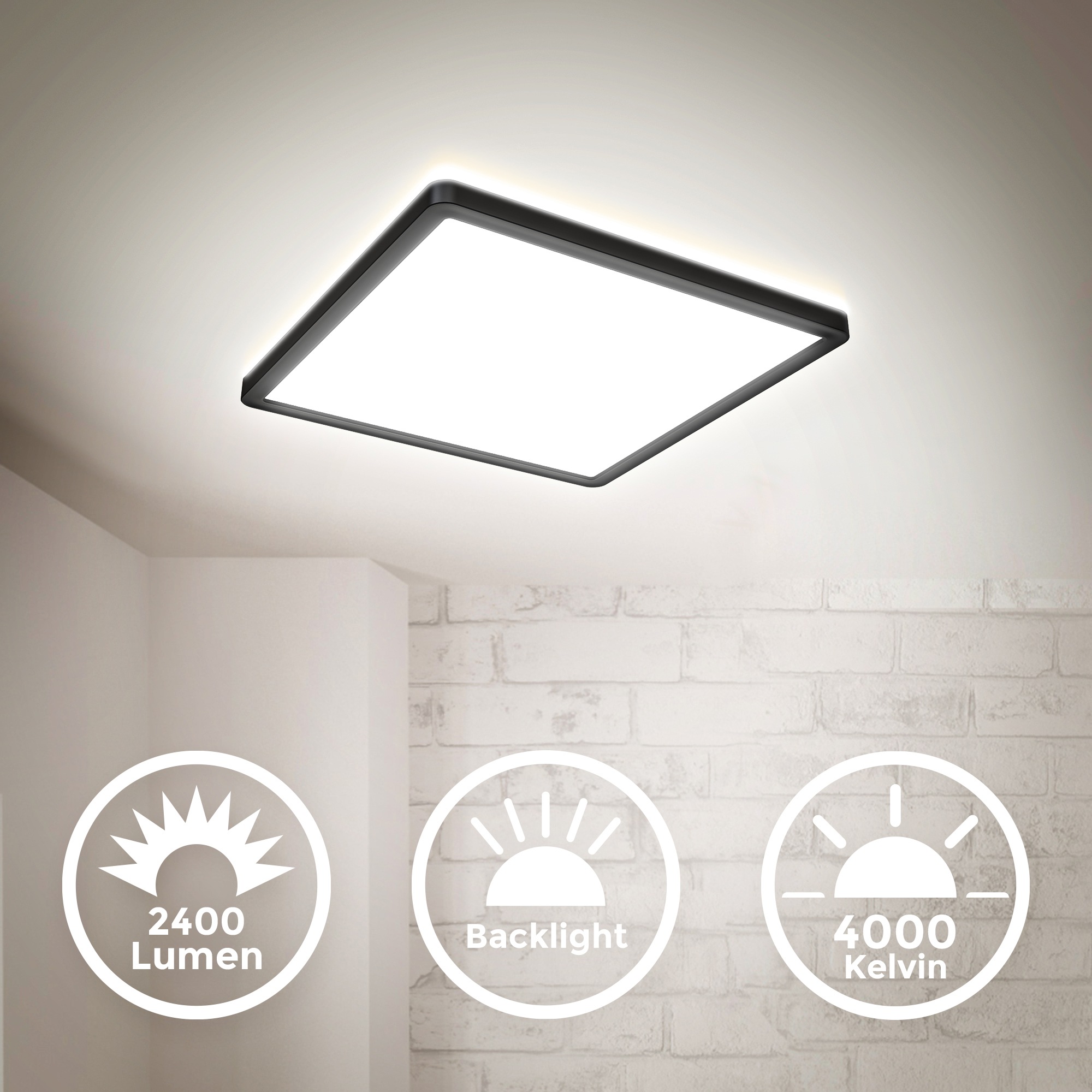 B.K.Licht Panel, 1 flammig, Leuchtmittel LED-Modul   LED fest integriert, D günstig online kaufen
