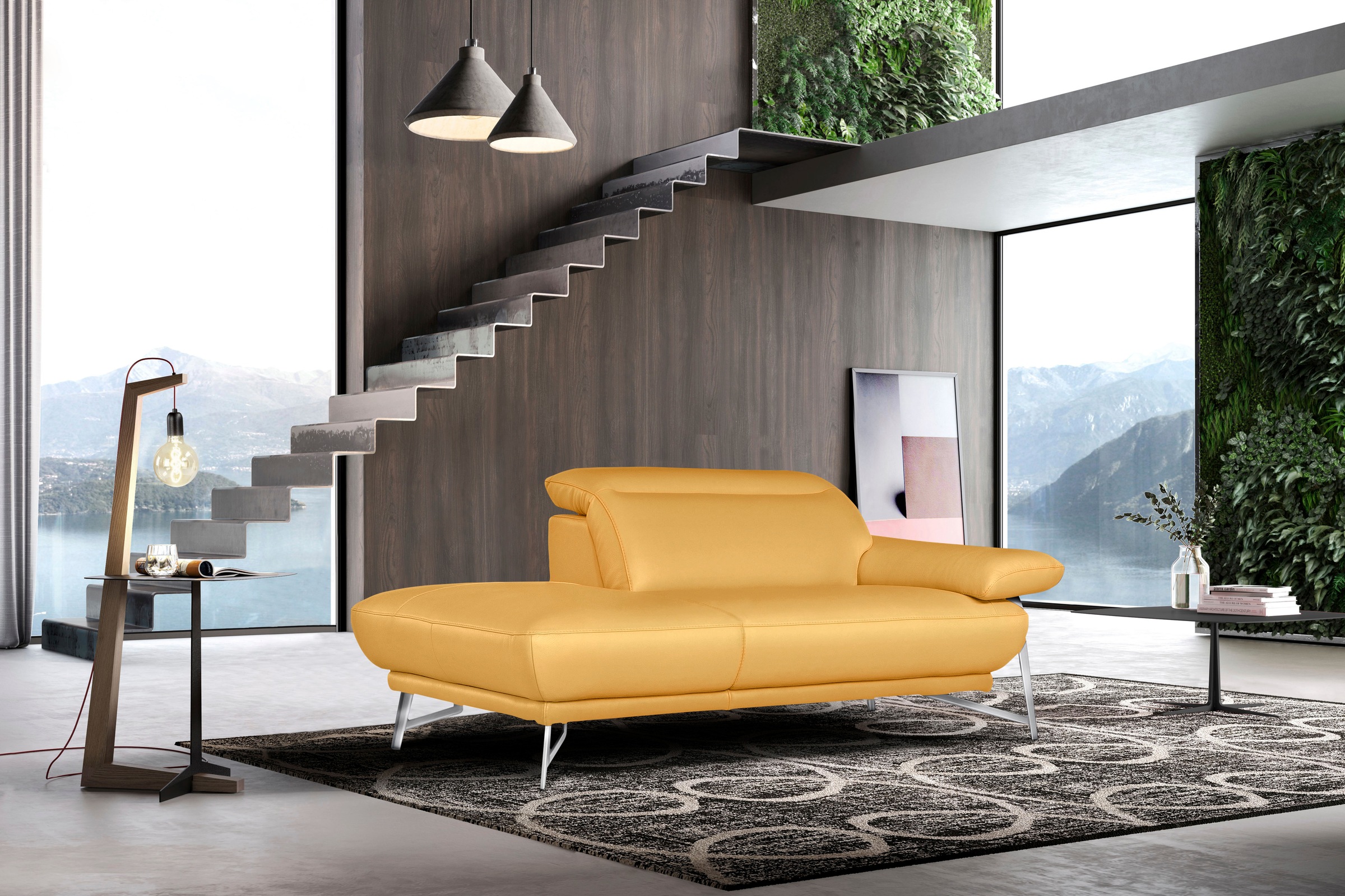 Egoitaliano Ottomane »Anais, Designsofa mit hohem Sitzkomfort, Designfuß«, Solitärmöbel als Blickfang, inkl. verstellbarer Kopfstützen