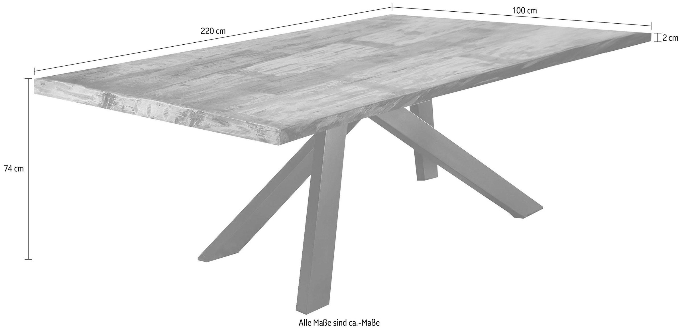 3. Bild von SIT Esstisch »Tops&Tables«, mit bunter Altholzplatte, Shabby Chic, Vintage